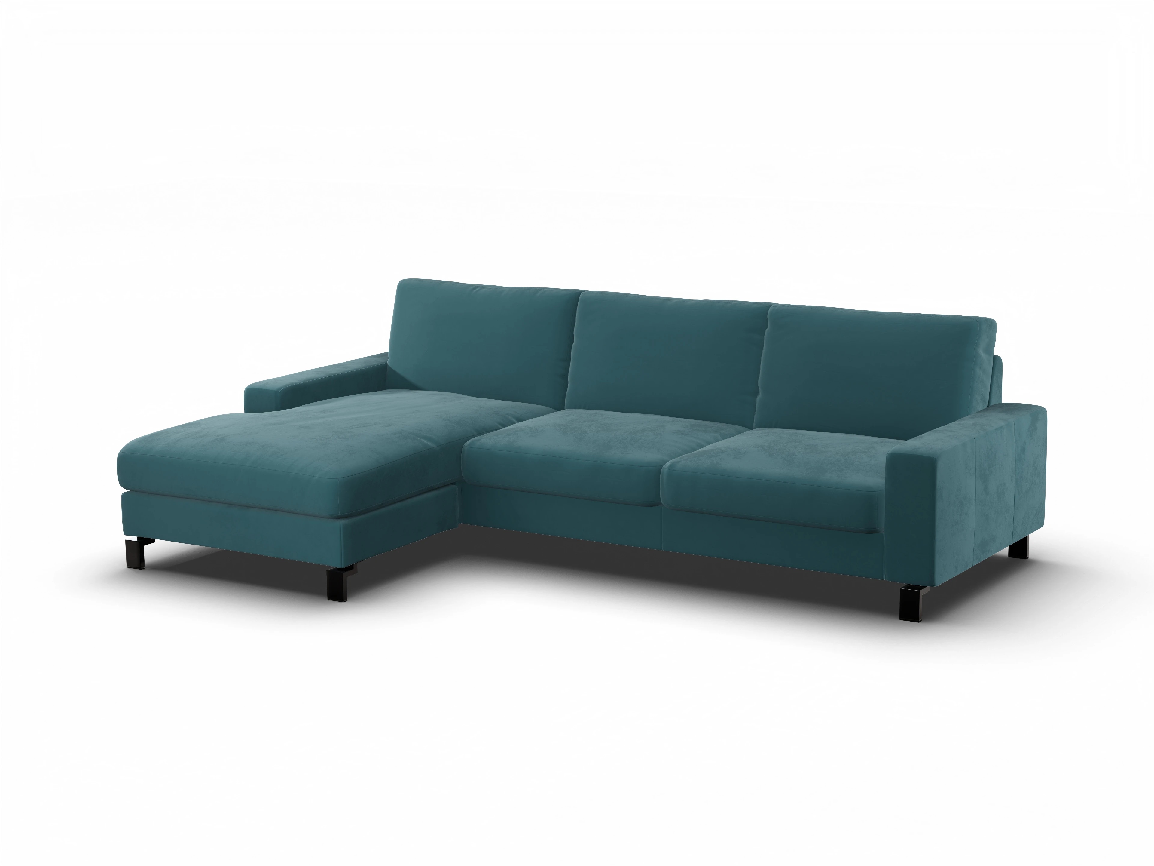 Ansicht des Produktes Casco 2.0 Ecksofa links Abschluss offen in Stoff Blau