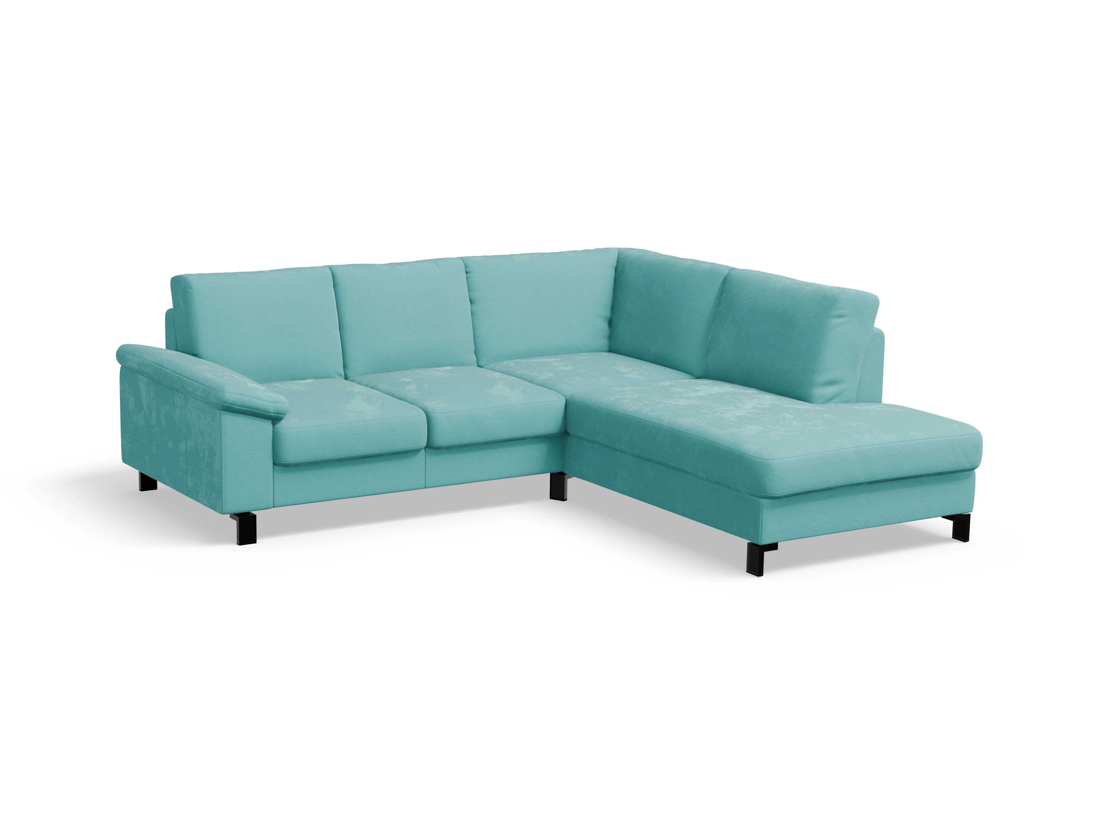 Casco Ecksofa UM Small R Ansicht des Produktes Casco 2.0 Ecksofa rechts Abschluss offen in Stoff Blau