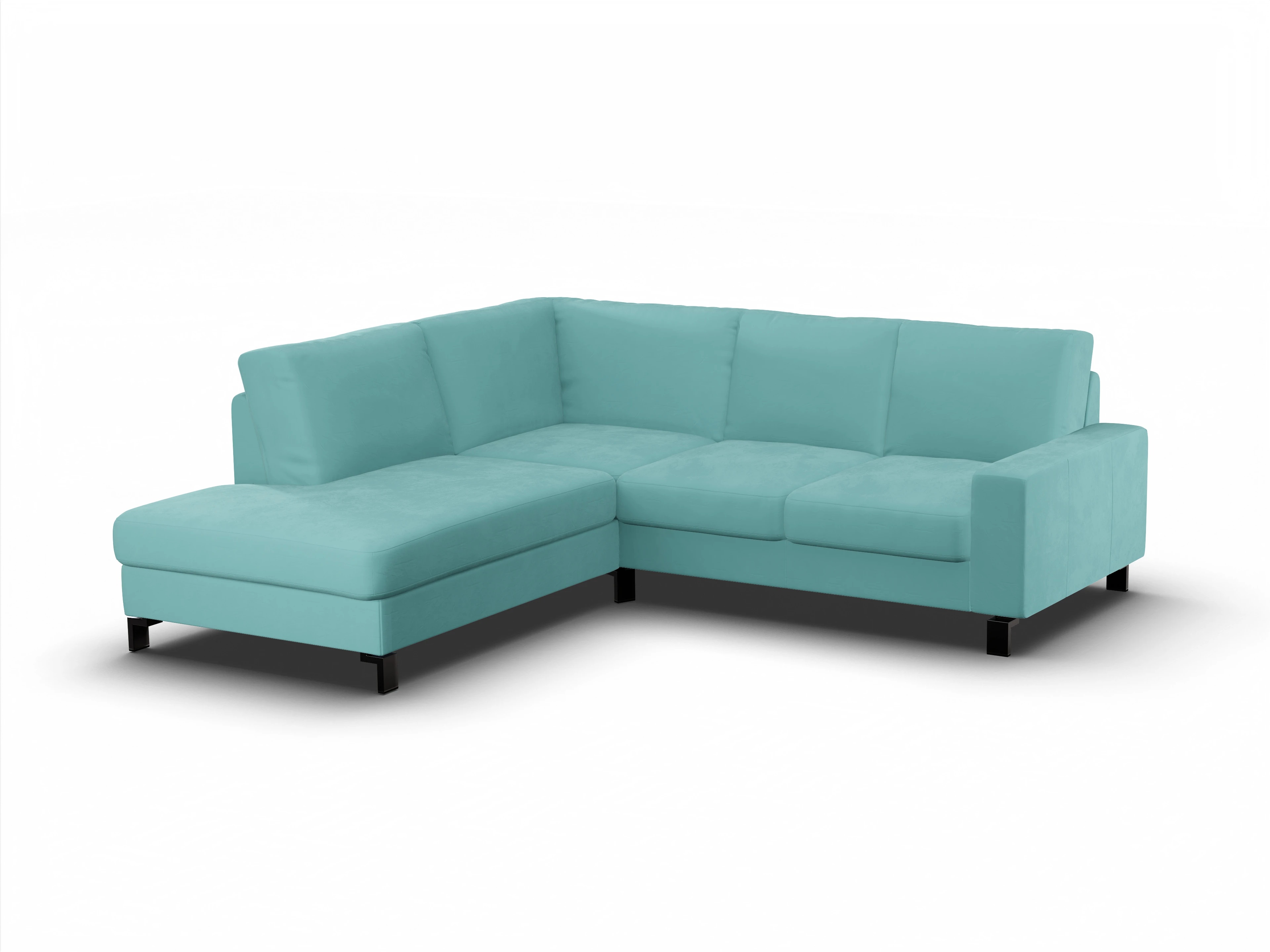 Ansicht des Produktes Casco 2.0 Ecksofa links Abschluss offen in Stoff Blau