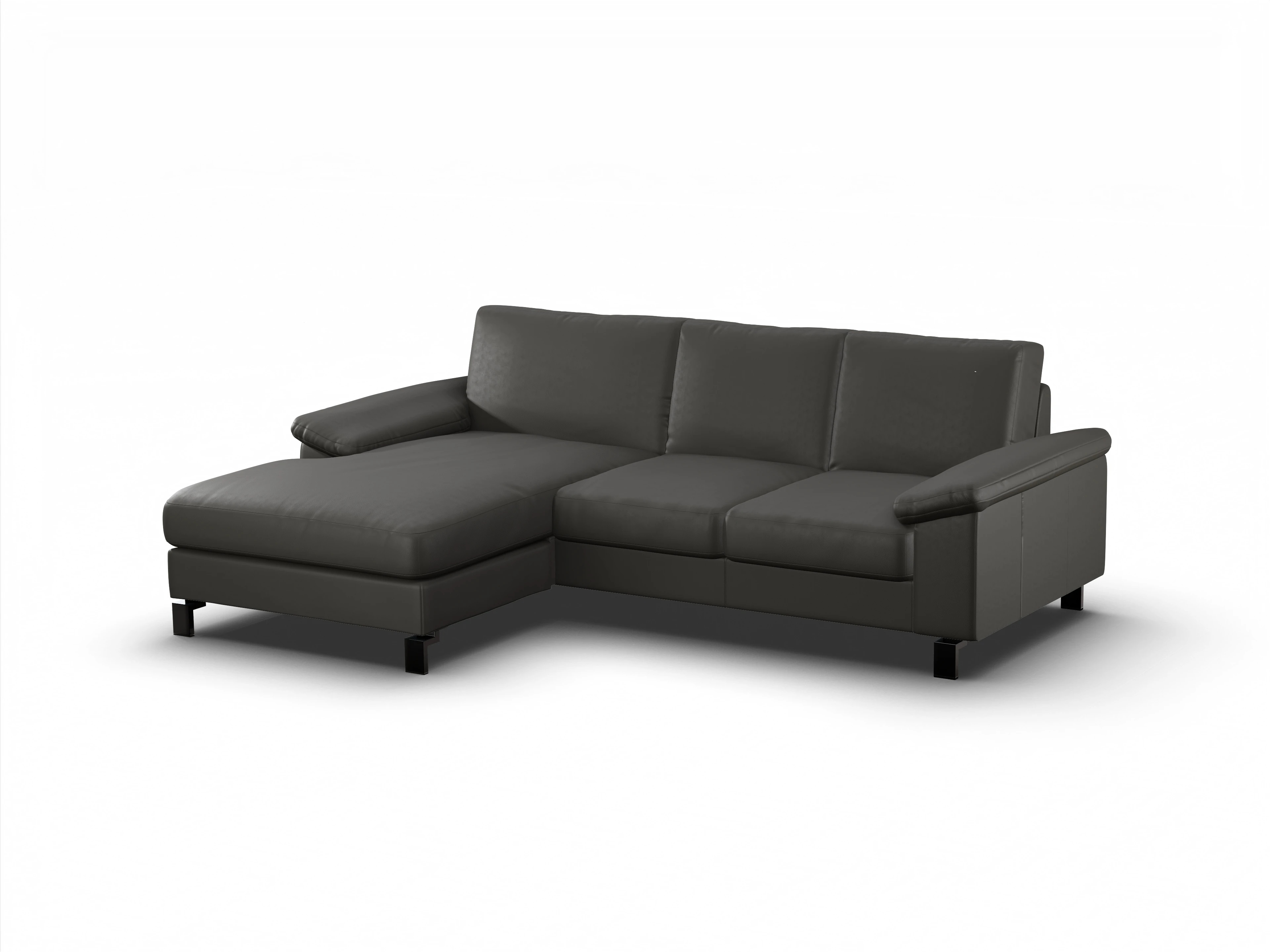Ansicht des Produktes Casco 2.0 Ecksofa links Abschluss offen in Leder Grau