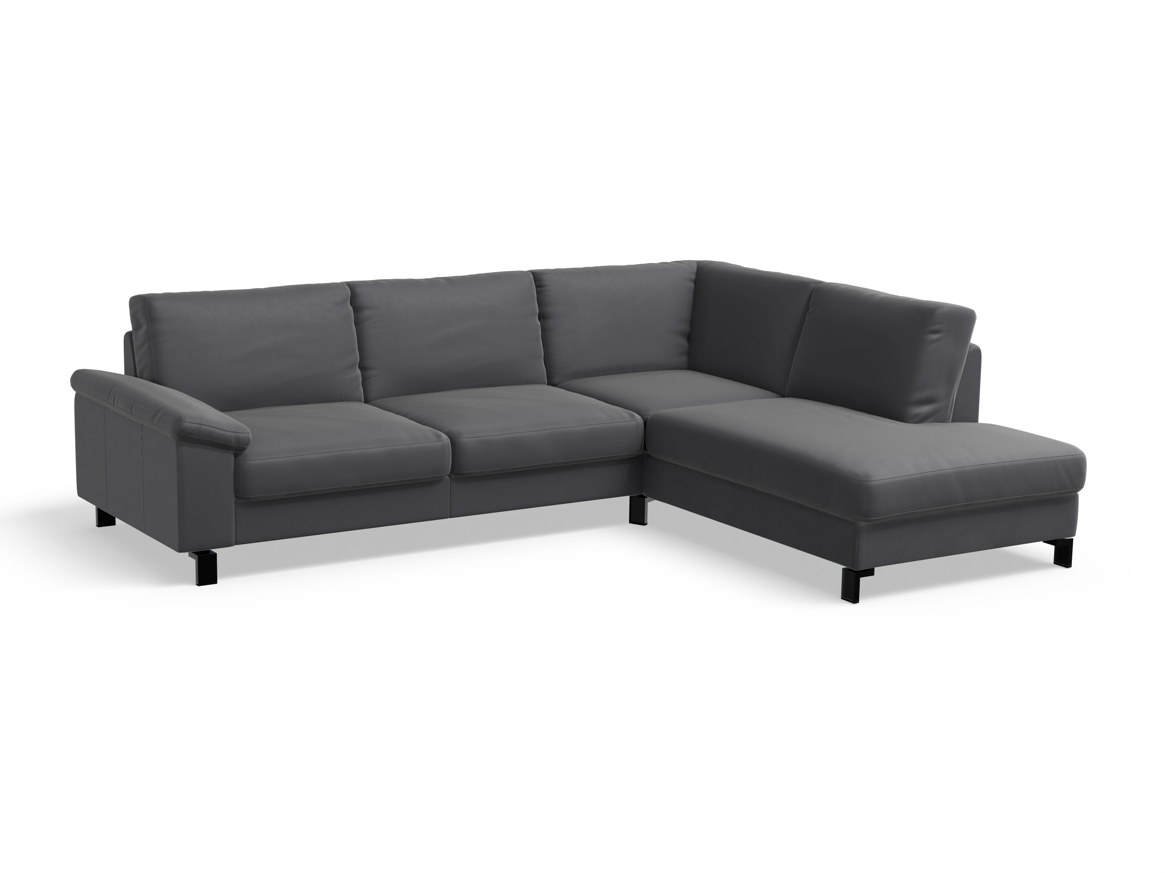 Ansicht des Produktes Casco 2.0 Ecksofa rechts Abschluss offen in Leder Grau