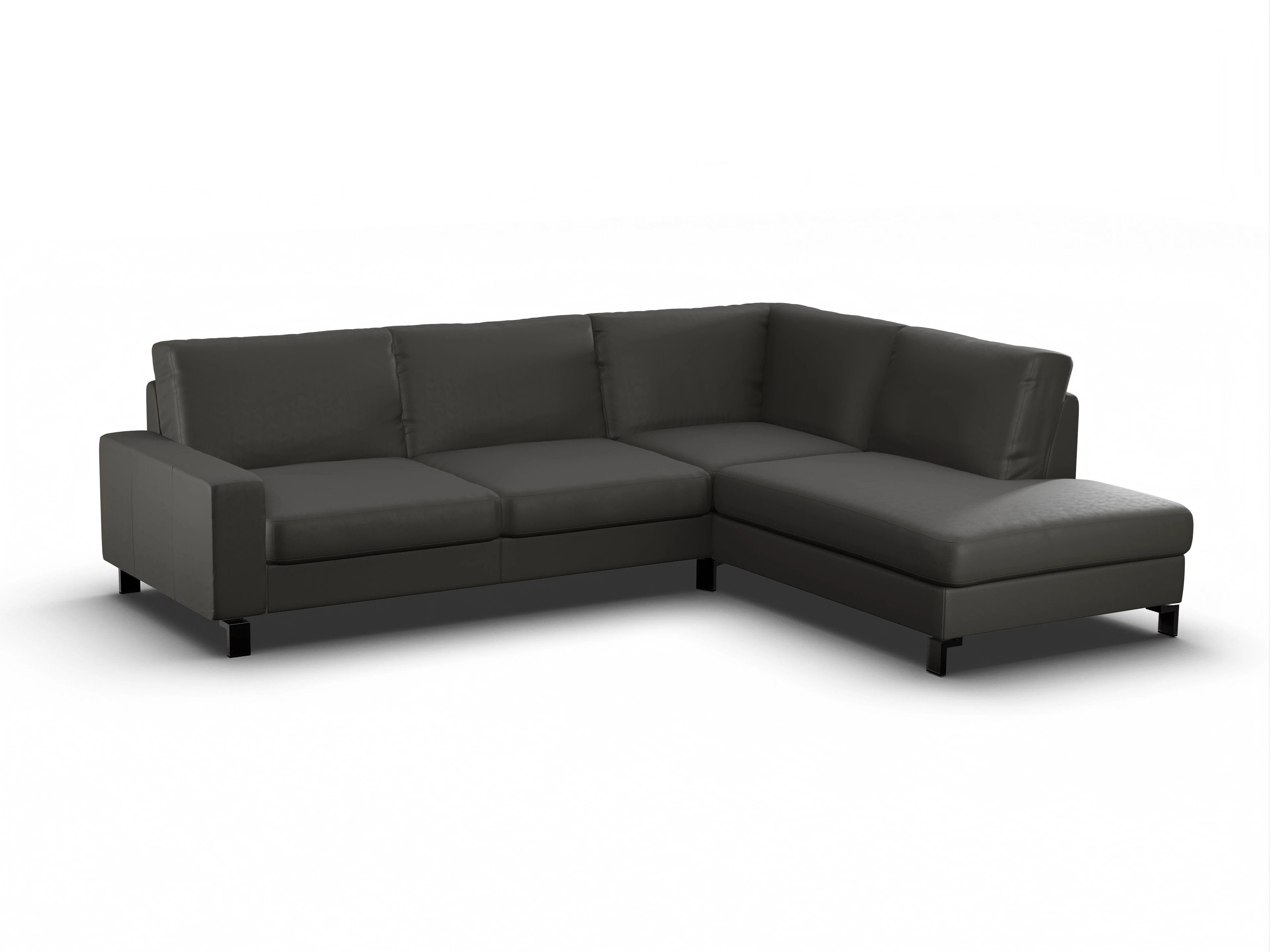 Ansicht des Produktes Casco 2.0 Ecksofa rechts Abschluss offen in Leder Grau