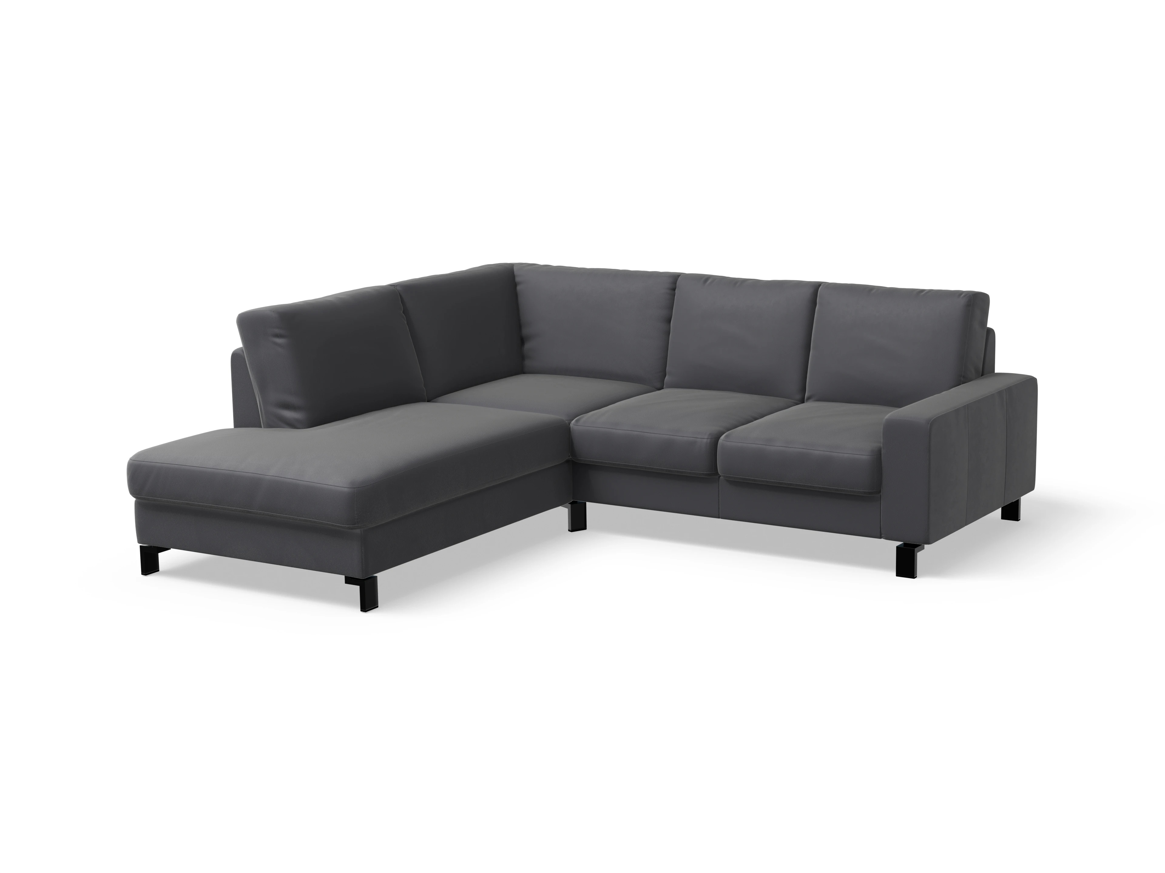 Ansicht des Produktes Casco 2.0 Ecksofa links Abschluss offen in Leder Grau