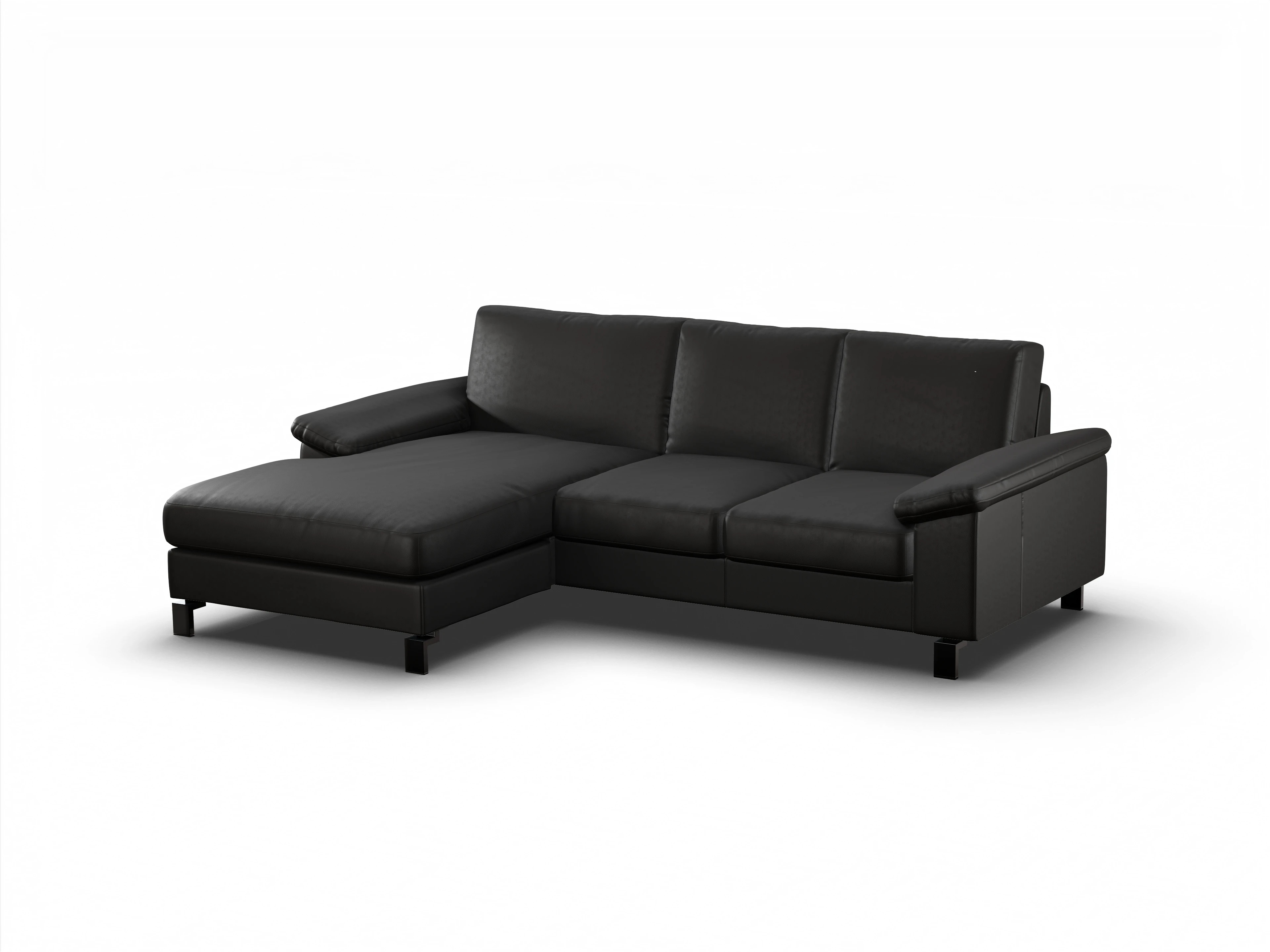 Ansicht des Produktes Casco 2.0 Ecksofa links Abschluss offen in Leder Grau