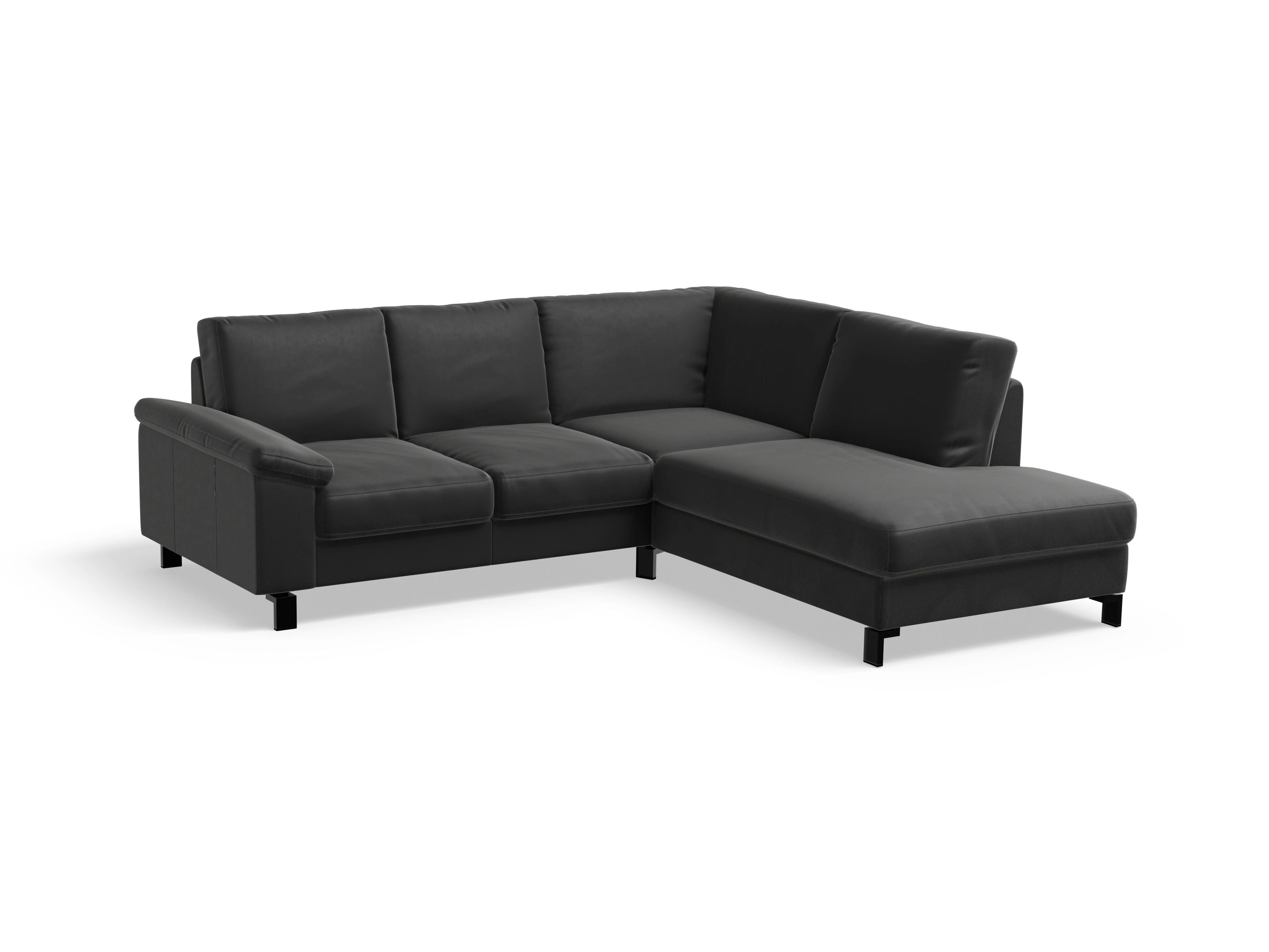 Ansicht des Produktes Casco 2.0 Ecksofa rechts Abschluss offen in Leder Grau