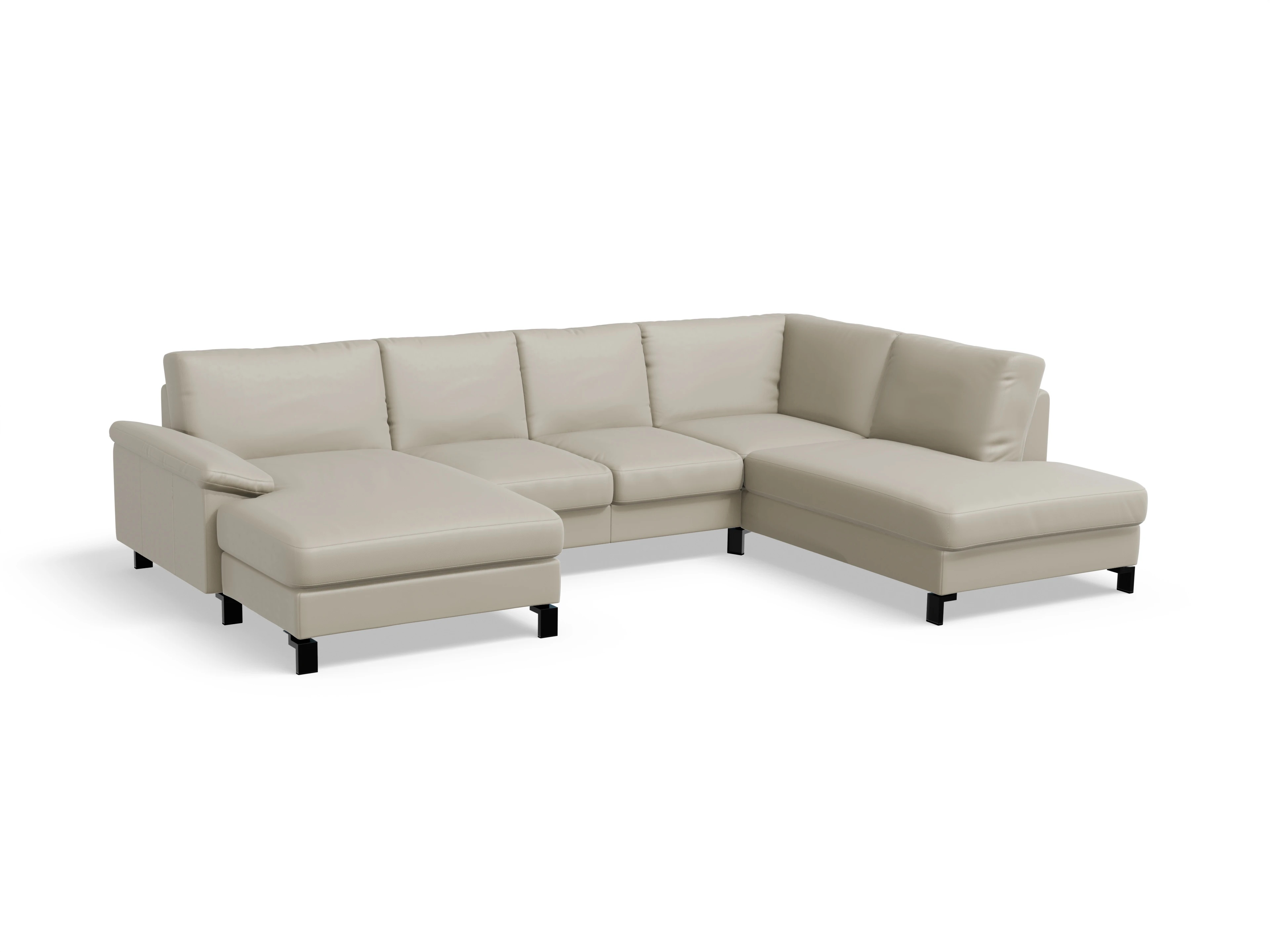 Ansicht des Produktes Casco 2.0 Wohnlandschaft offen beidseitig in Leder Beige