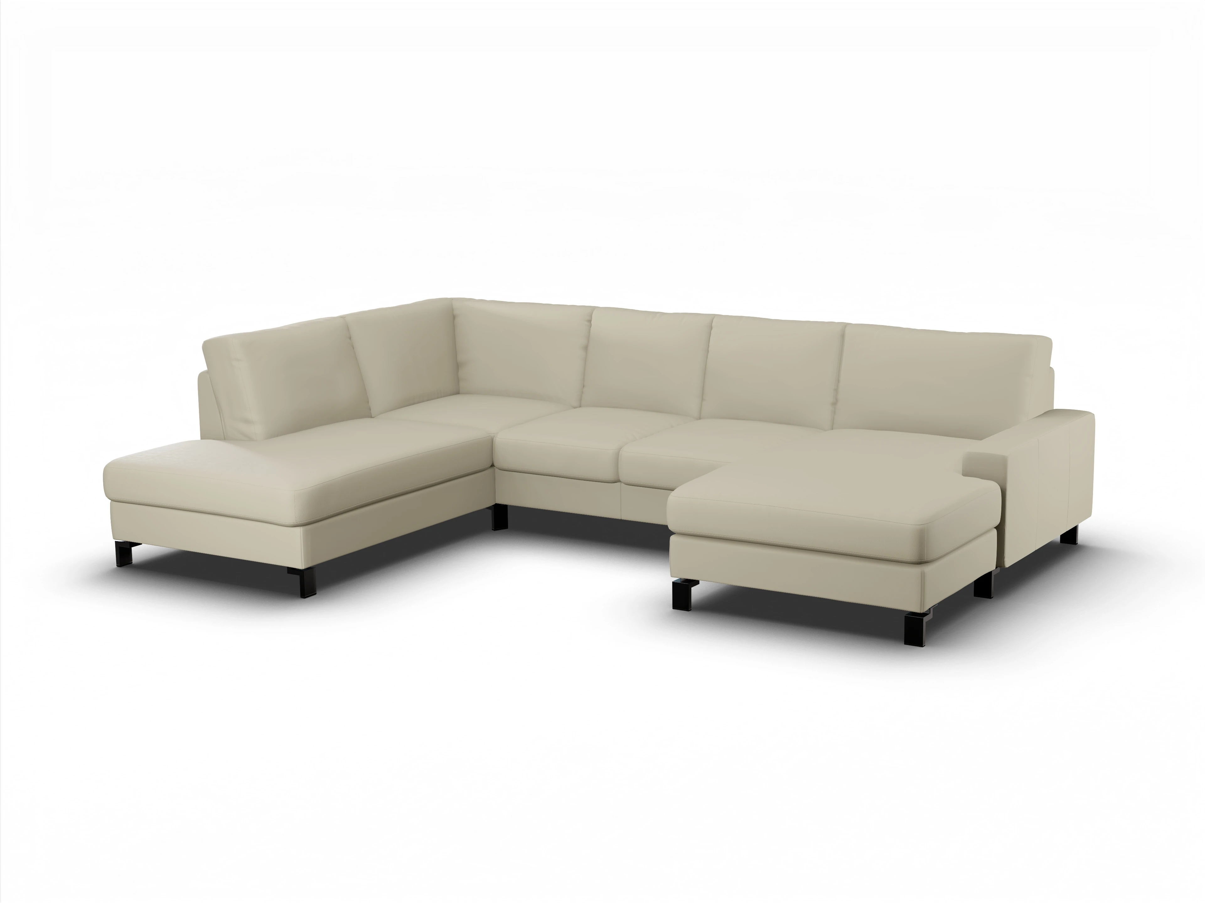 Ansicht des Produktes Casco 2.0 Wohnlandschaft offen beidseitig in Leder Beige