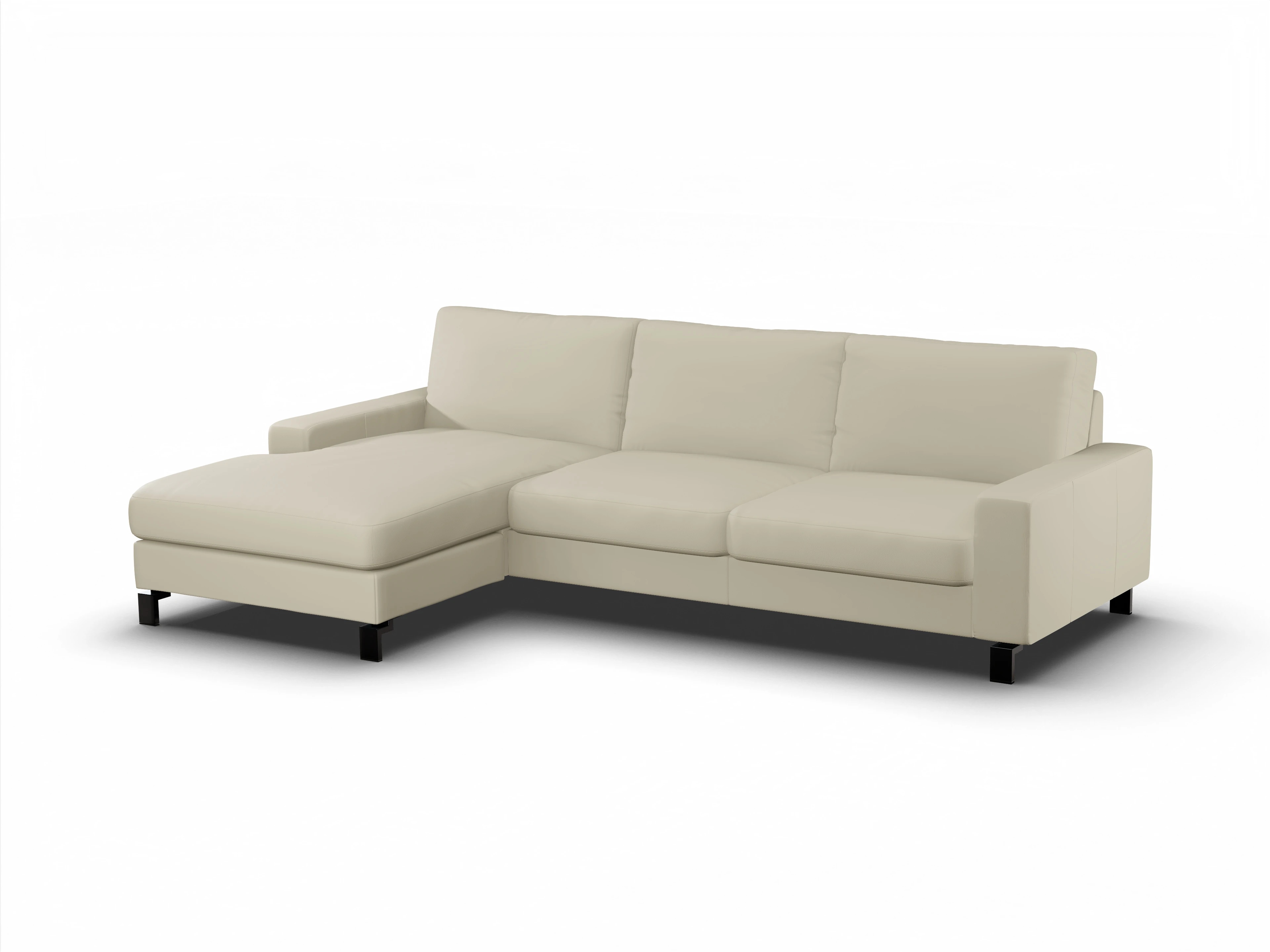 Ansicht des Produktes Casco 2.0 Ecksofa links Abschluss offen in Leder Beige