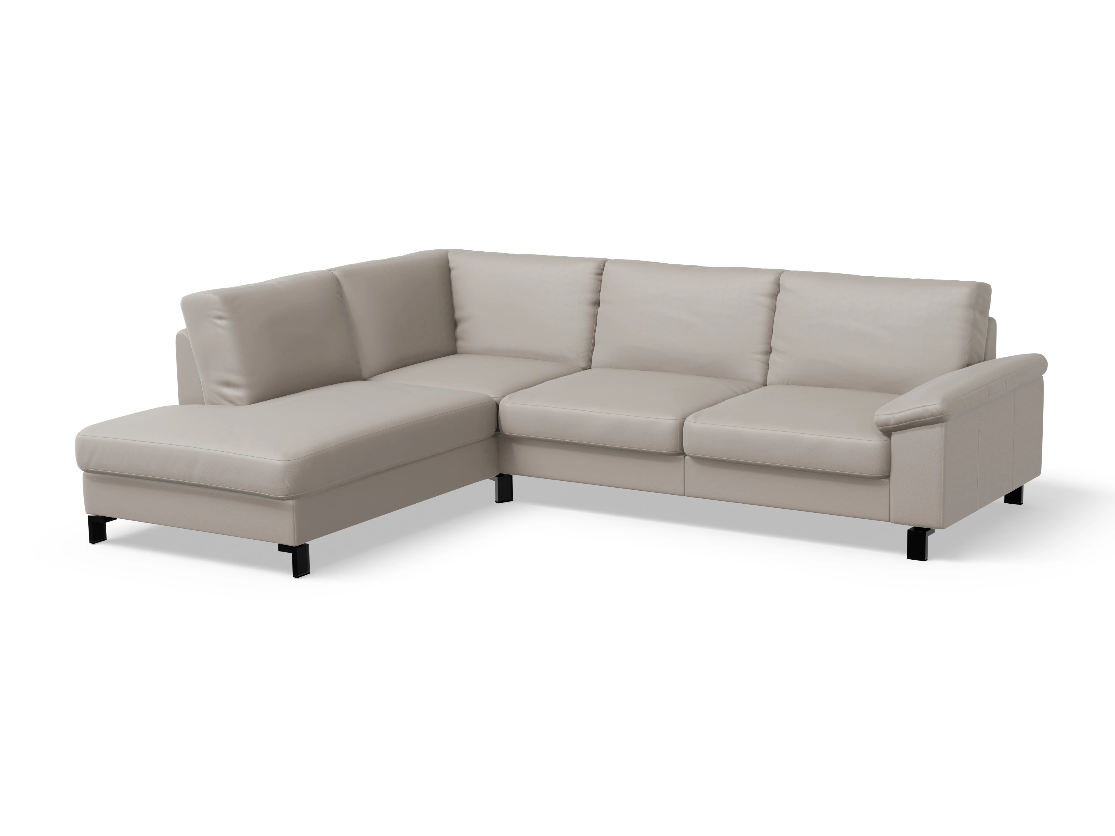Ansicht des Produktes Casco 2.0 Ecksofa links Abschluss offen in Leder Braun