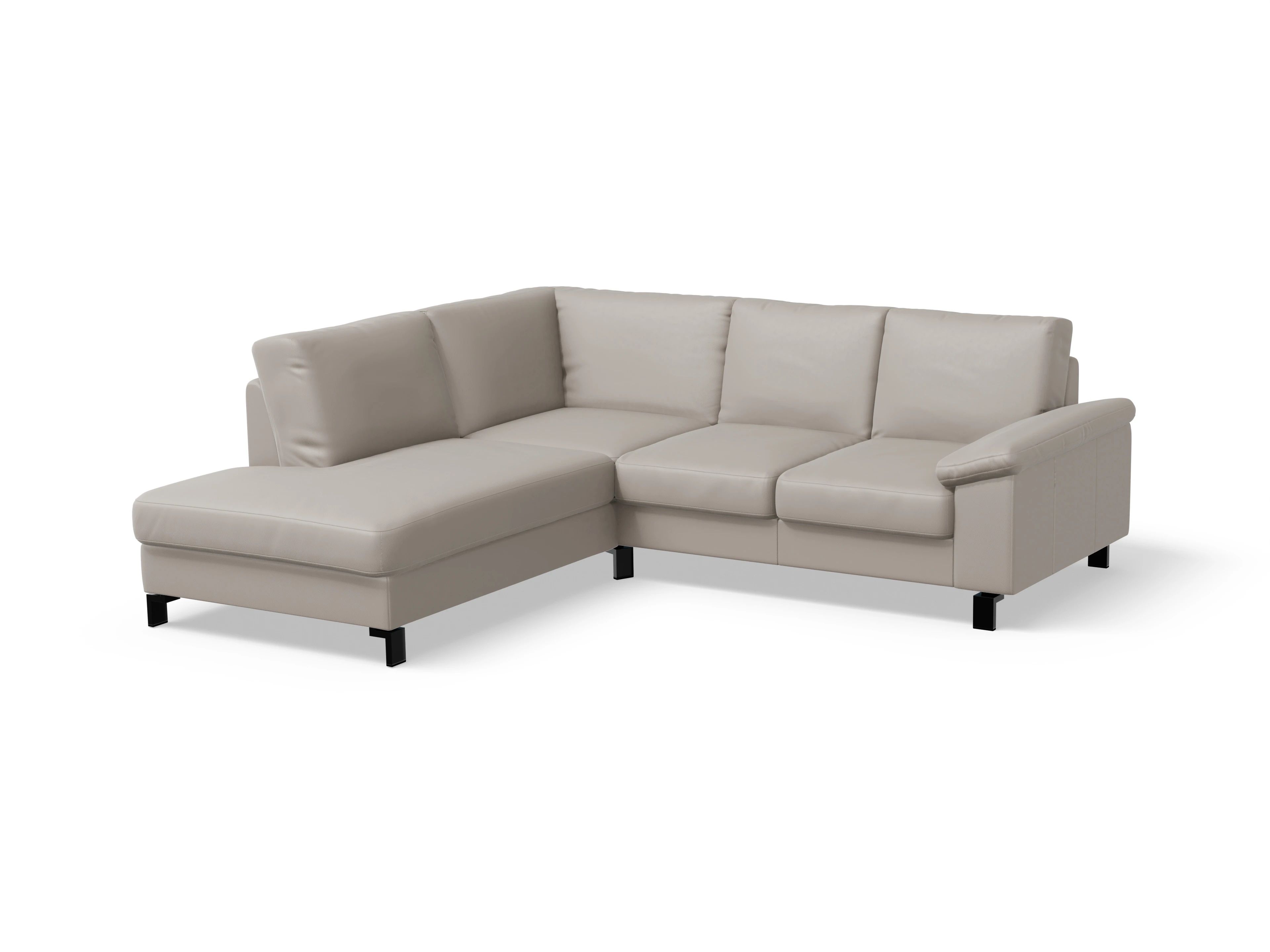 Ansicht des Produktes Casco 2.0 Ecksofa links Abschluss offen in Leder Braun