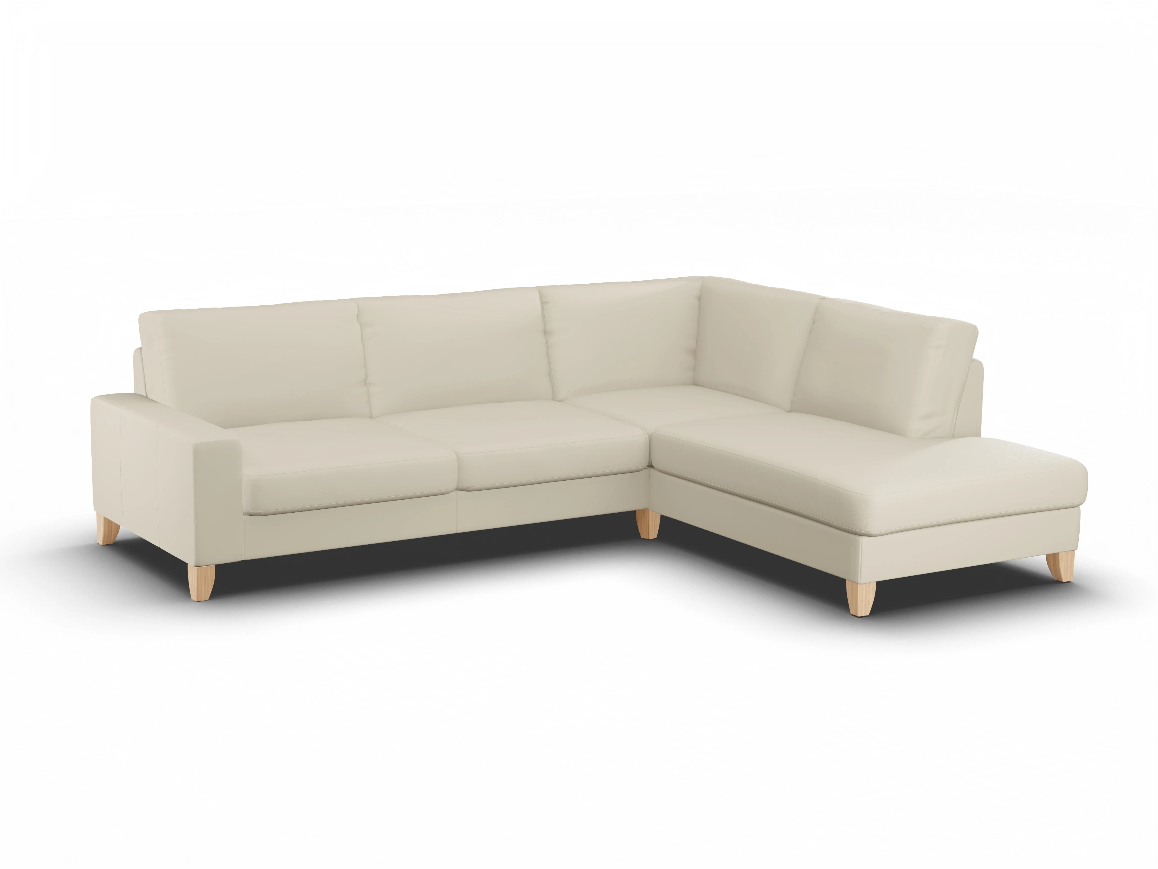 Ansicht des Produktes Casco 2.0 Ecksofa rechts Abschluss offen in Leder Beige