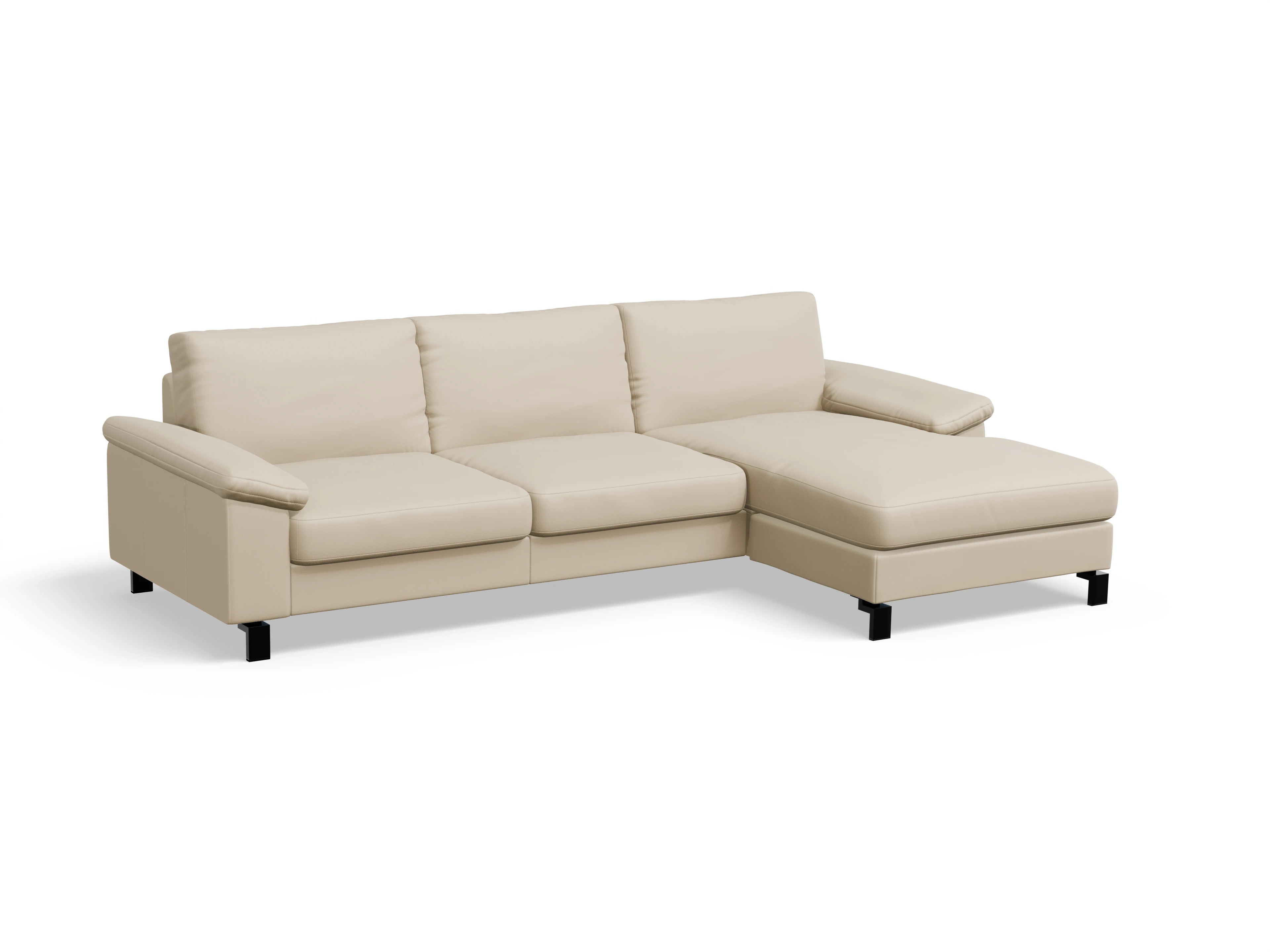 Ansicht des Produktes Casco 2.0 Ecksofa rechts Abschluss offen in Leder Beige
