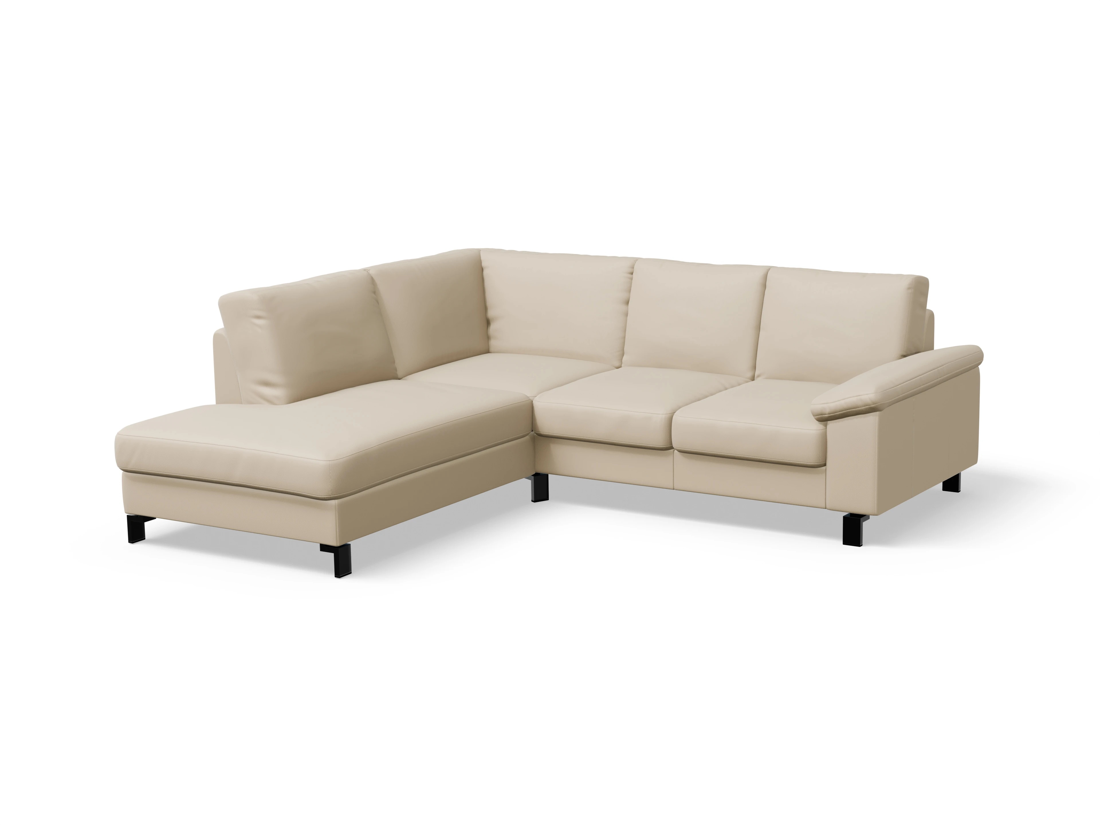 Ansicht des Produktes Casco 2.0 Ecksofa links Abschluss offen in Leder Beige