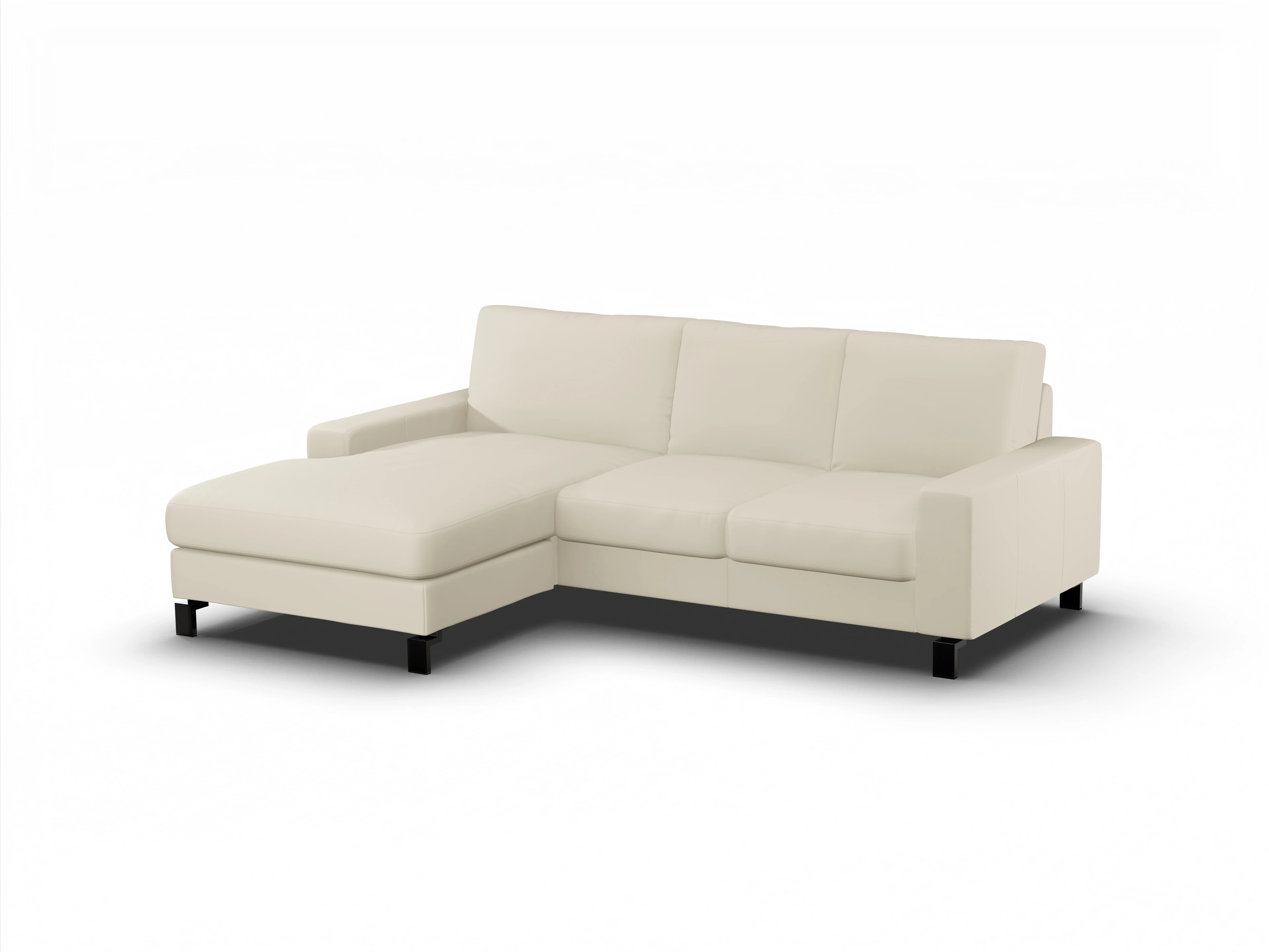 Ansicht des Produktes Casco 2.0 Ecksofa links Abschluss offen in Leder Beige