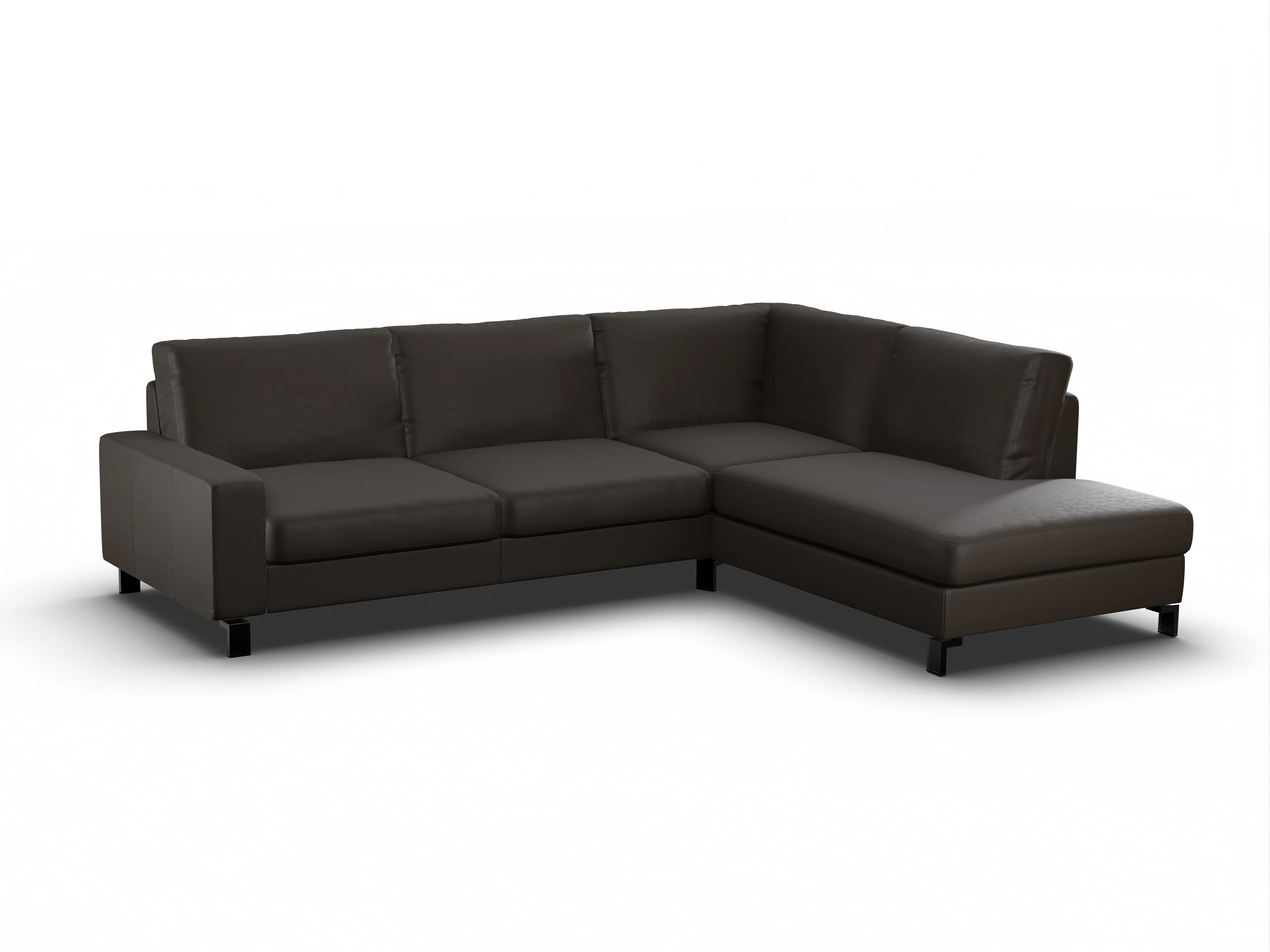 Ansicht des Produktes Casco 2.0 Ecksofa rechts Abschluss offen in Leder Braun