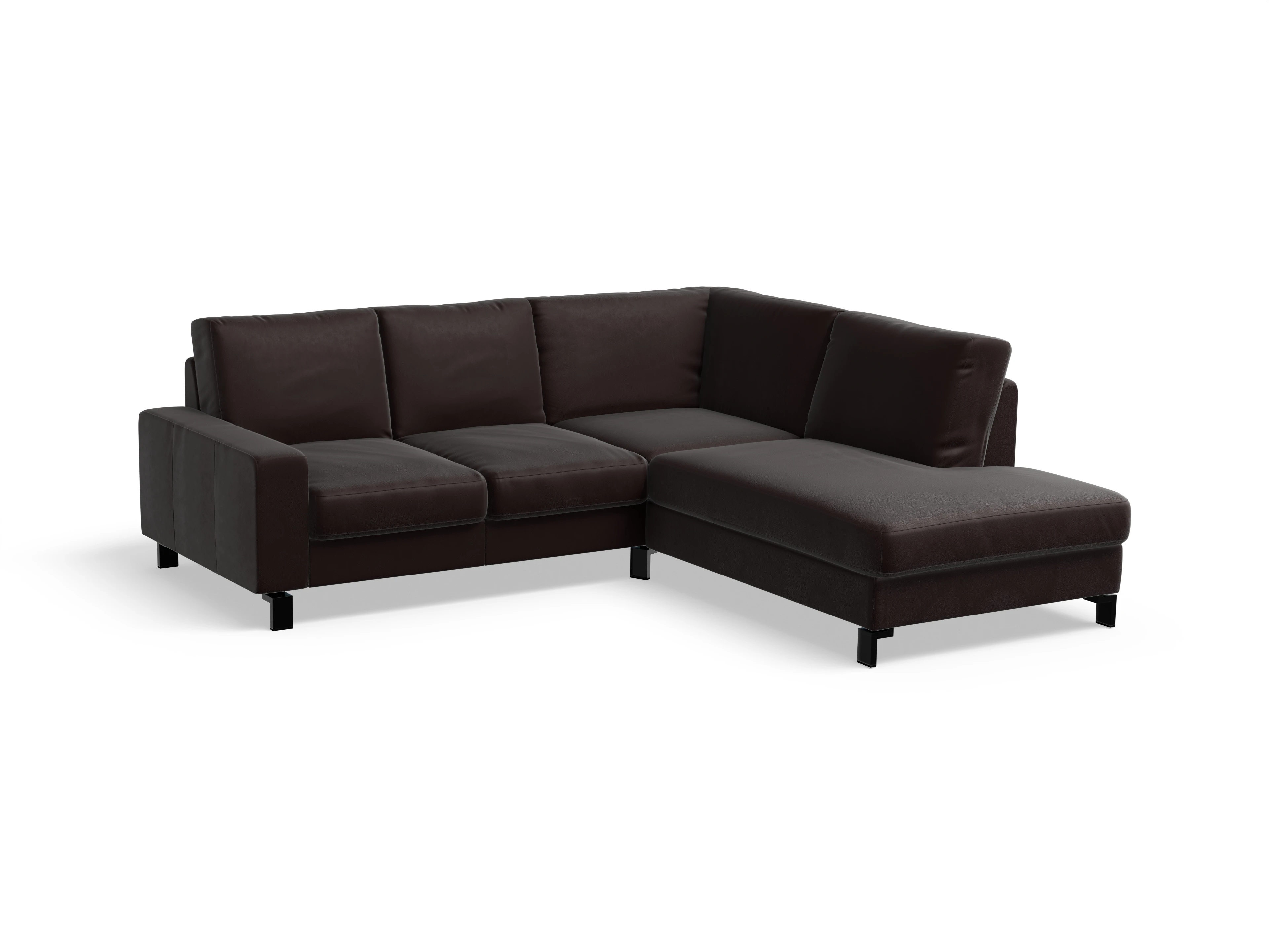 Ansicht des Produktes Casco 2.0 Ecksofa rechts Abschluss offen in Leder Braun