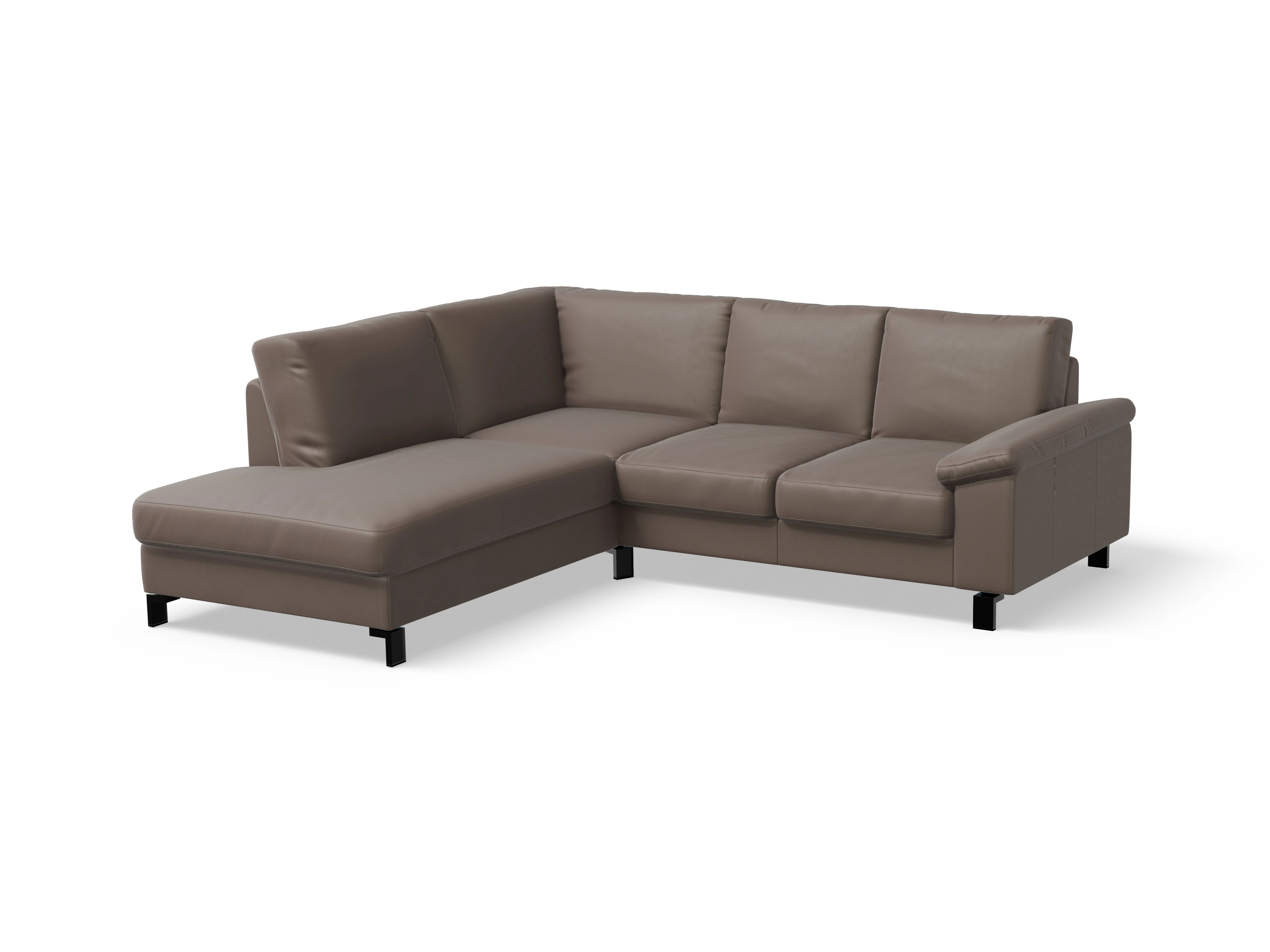 Ansicht des Produktes Casco 2.0 Ecksofa links Abschluss offen in Leder Braun