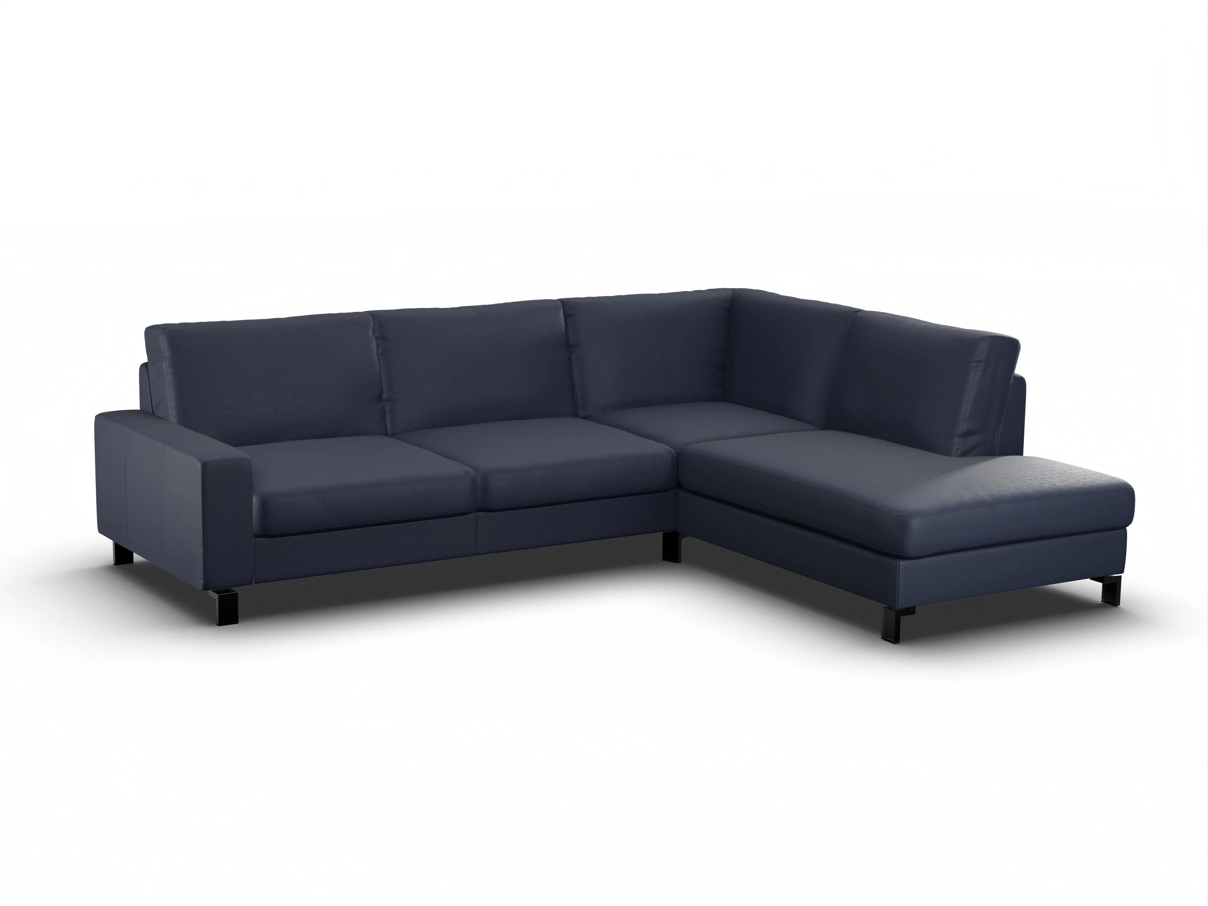 Ansicht des Produktes Casco 2.0 Ecksofa rechts Abschluss offen in Leder Blau