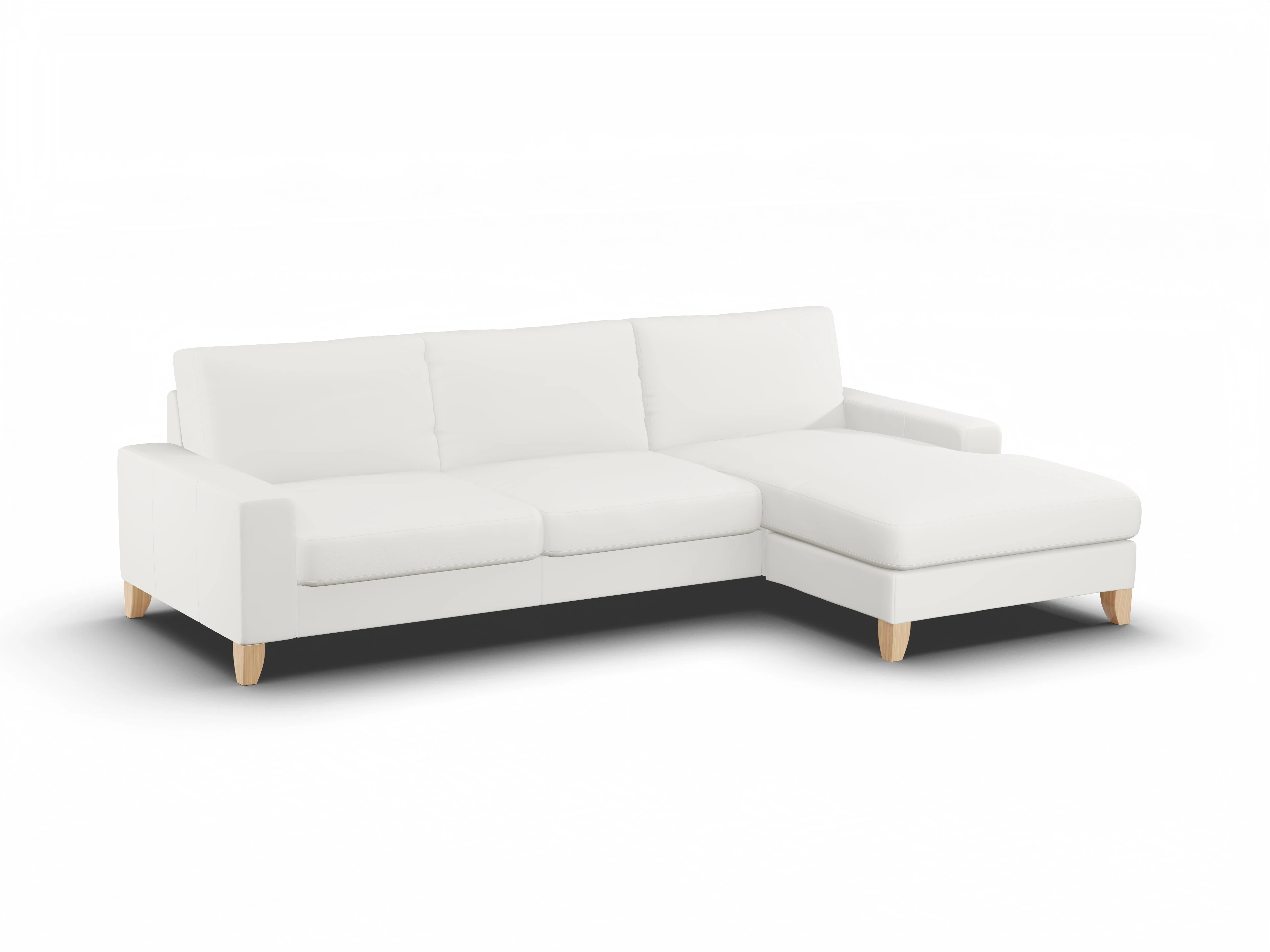 Ansicht des Produktes Casco 2.0 Ecksofa rechts Abschluss offen in Leder Weiss