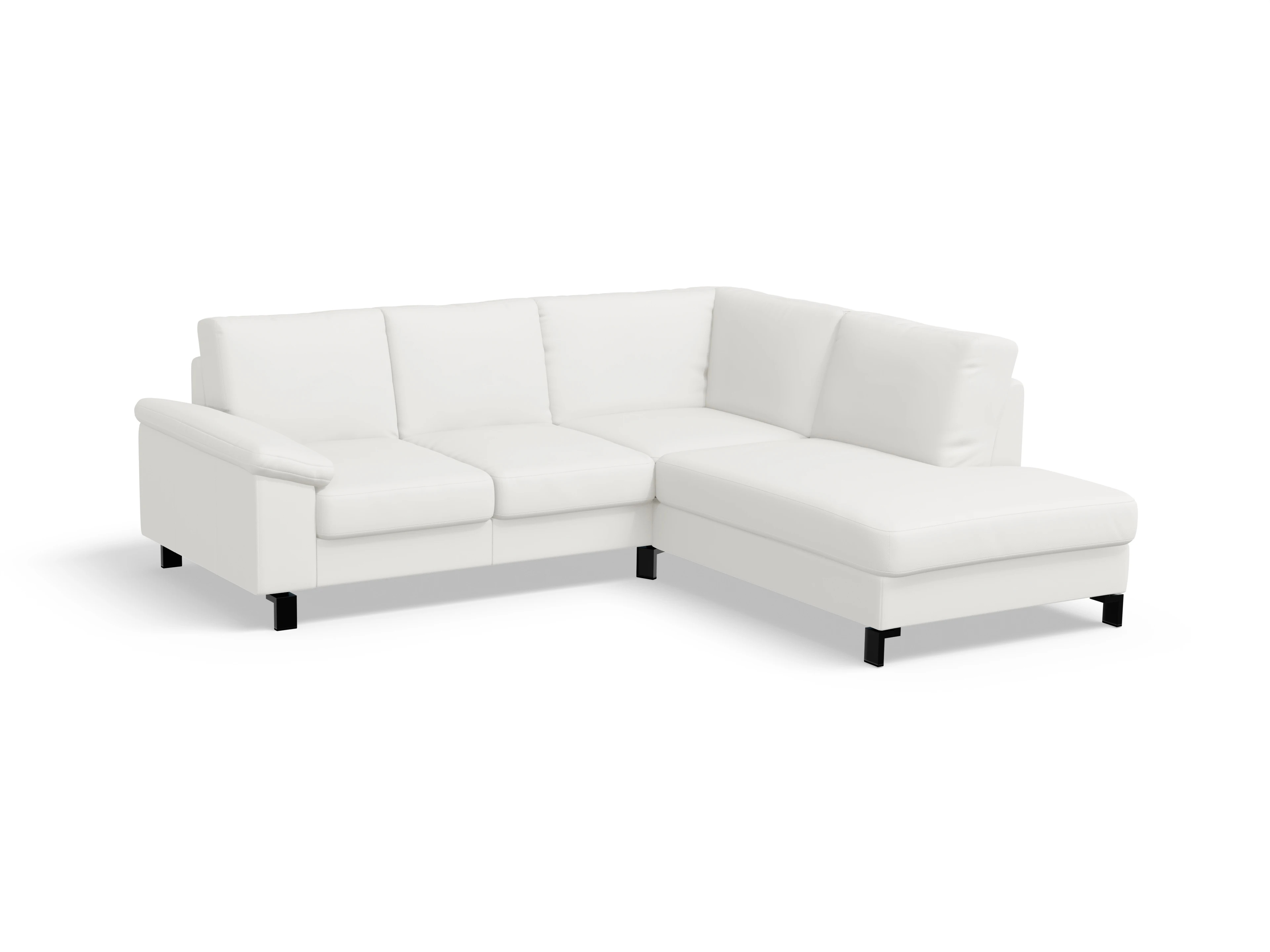 Ansicht des Produktes Casco 2.0 Ecksofa rechts Abschluss offen in Leder Weiss