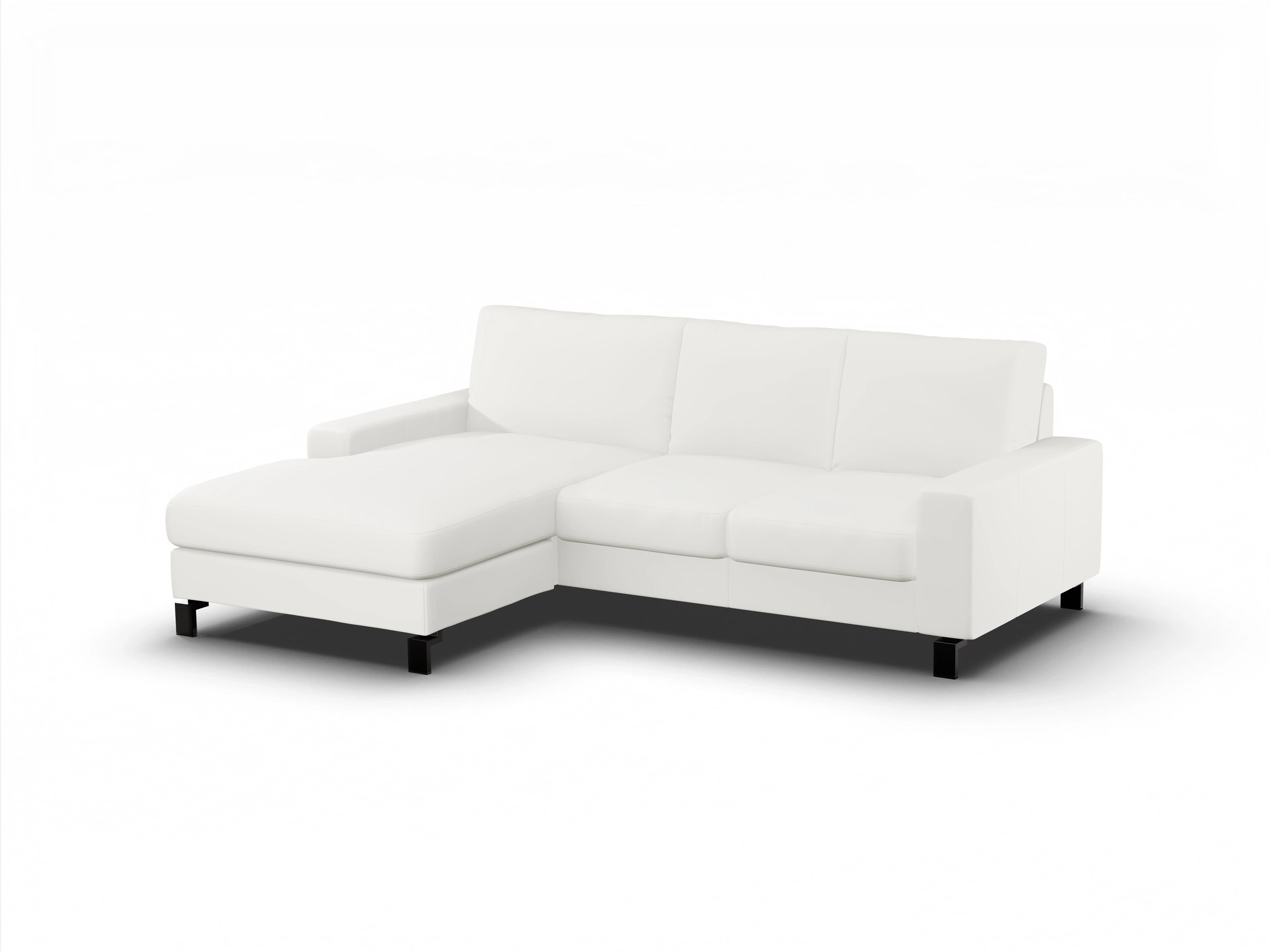 Ansicht des Produktes Casco 2.0 Ecksofa links Abschluss offen in Leder Weiss