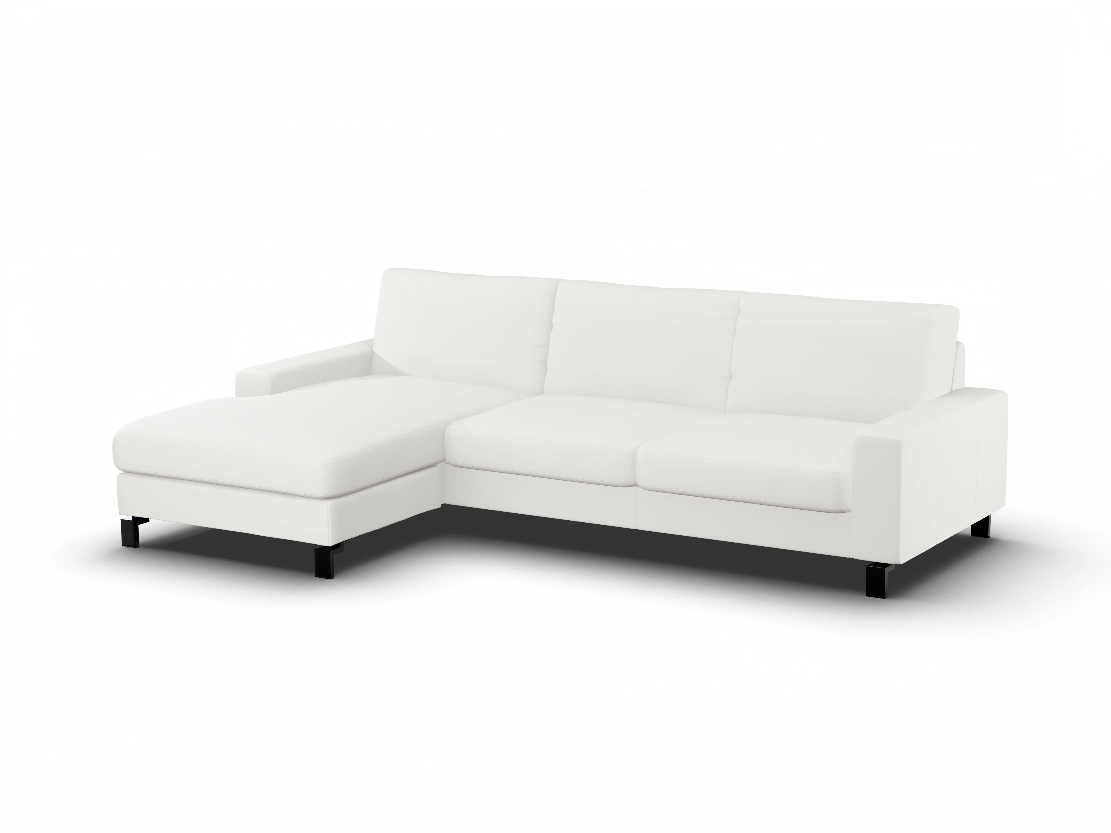 Ansicht des Produktes Casco 2.0 Ecksofa links Abschluss offen in Leder Weiss