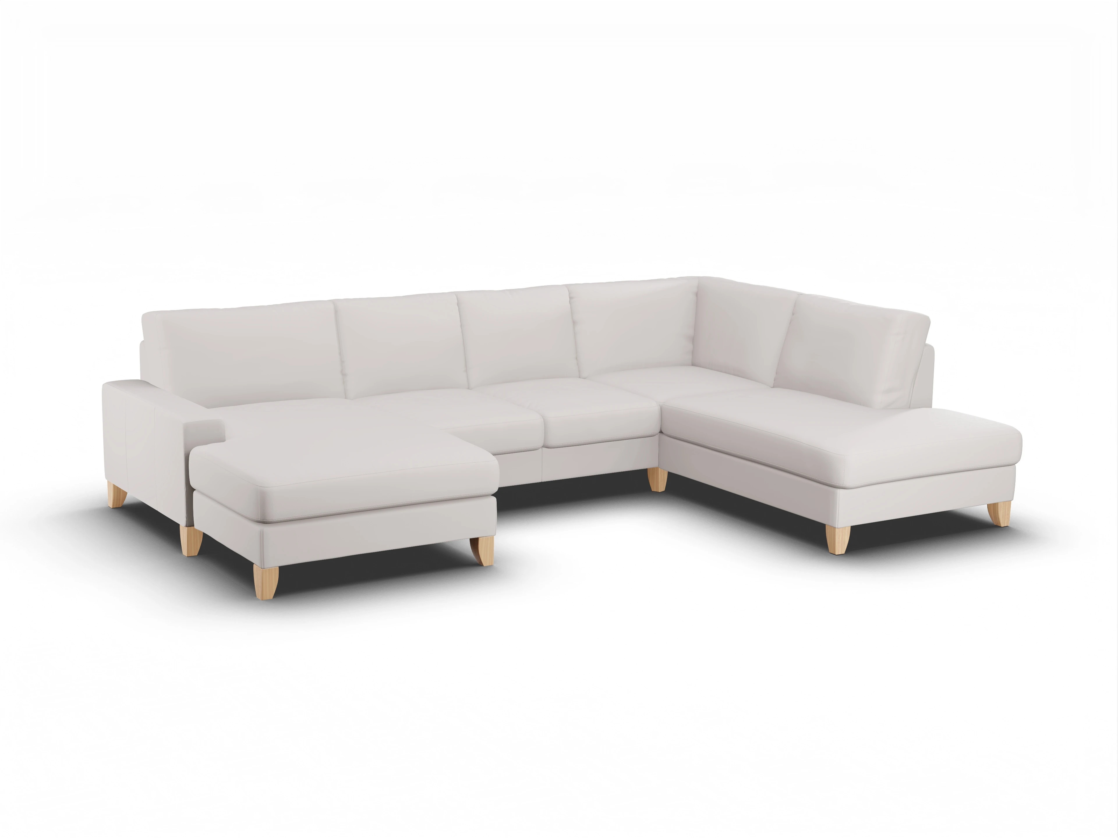 Ansicht des Produktes Casco 2.0 Wohnlandschaft offen beidseitig in Leder Grau