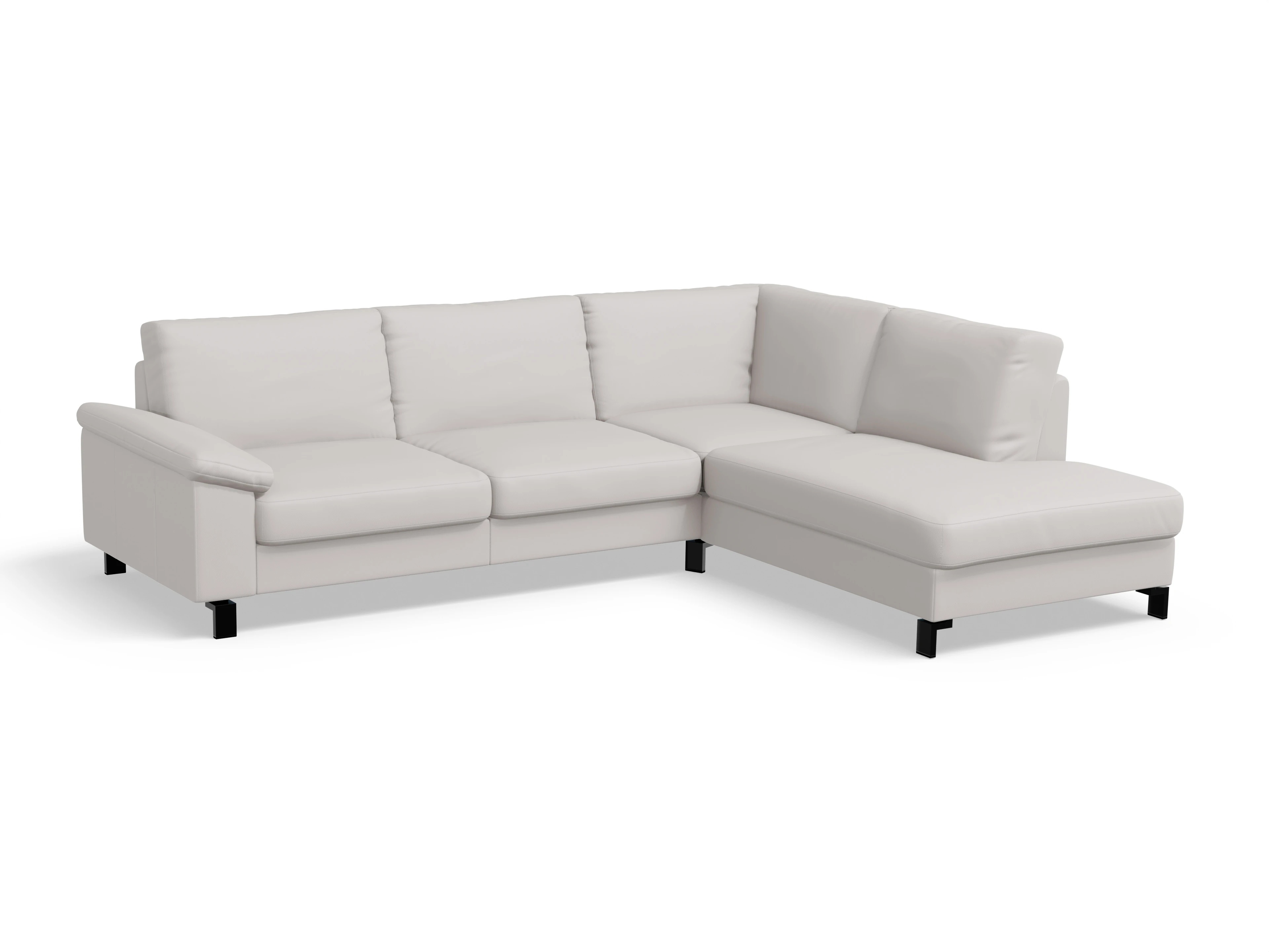 Casco Ecksofa UM Large R Ansicht des Produktes Casco 2.0 Ecksofa rechts Abschluss offen in Leder Grau