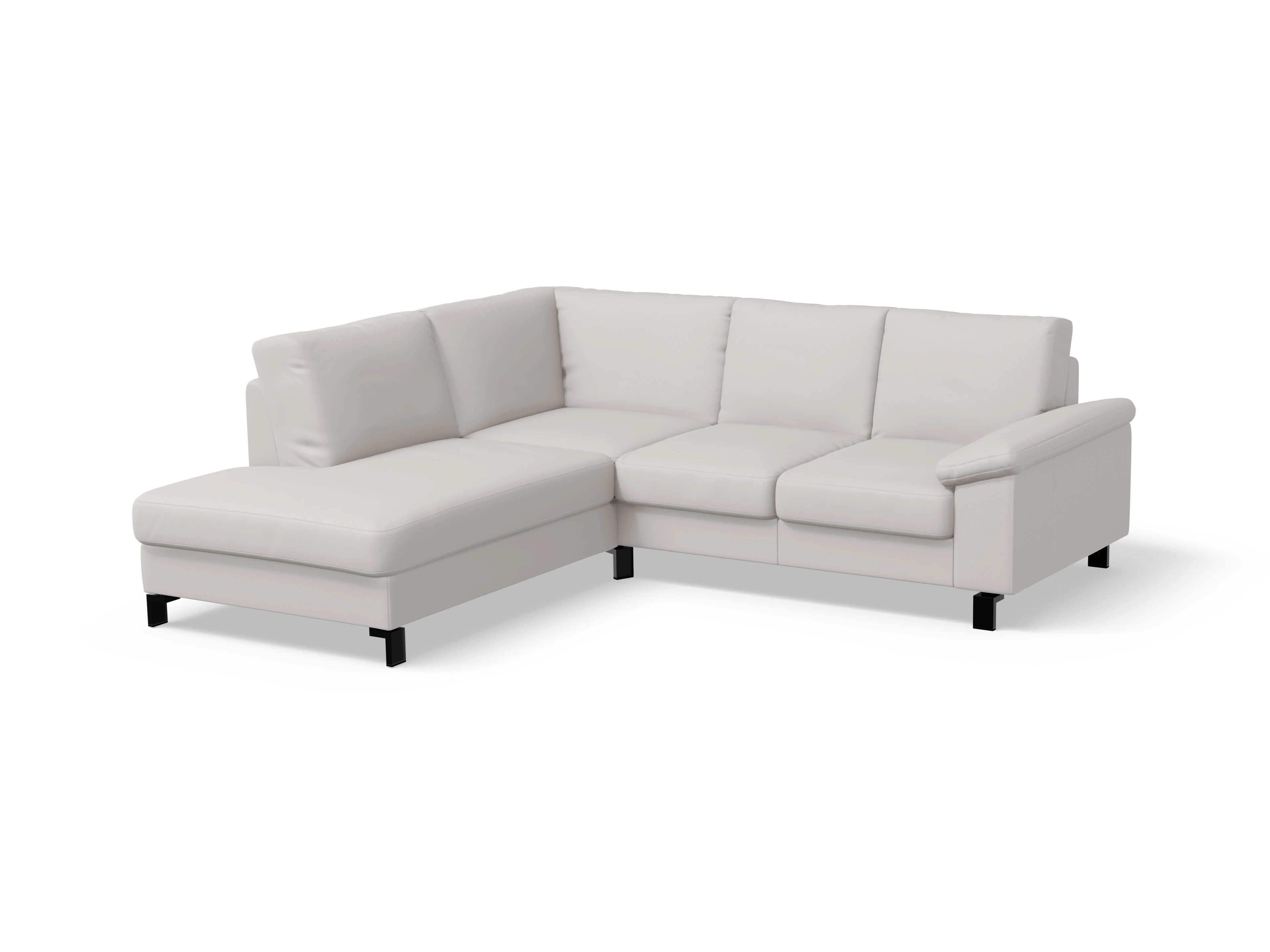 Ansicht des Produktes Casco 2.0 Ecksofa links Abschluss offen in Leder Grau