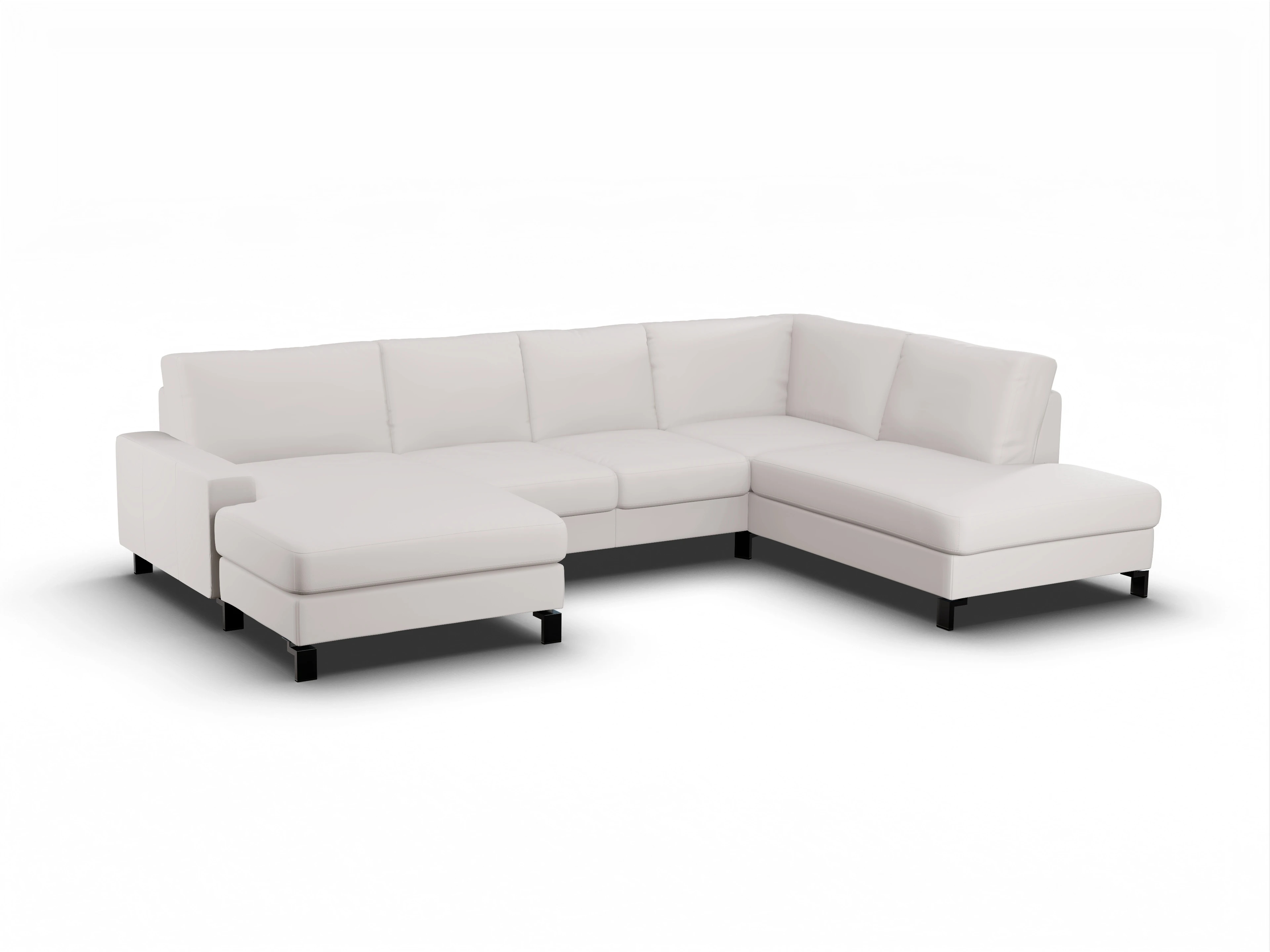 Ansicht des Produktes Casco 2.0 Wohnlandschaft offen beidseitig in Leder Grau