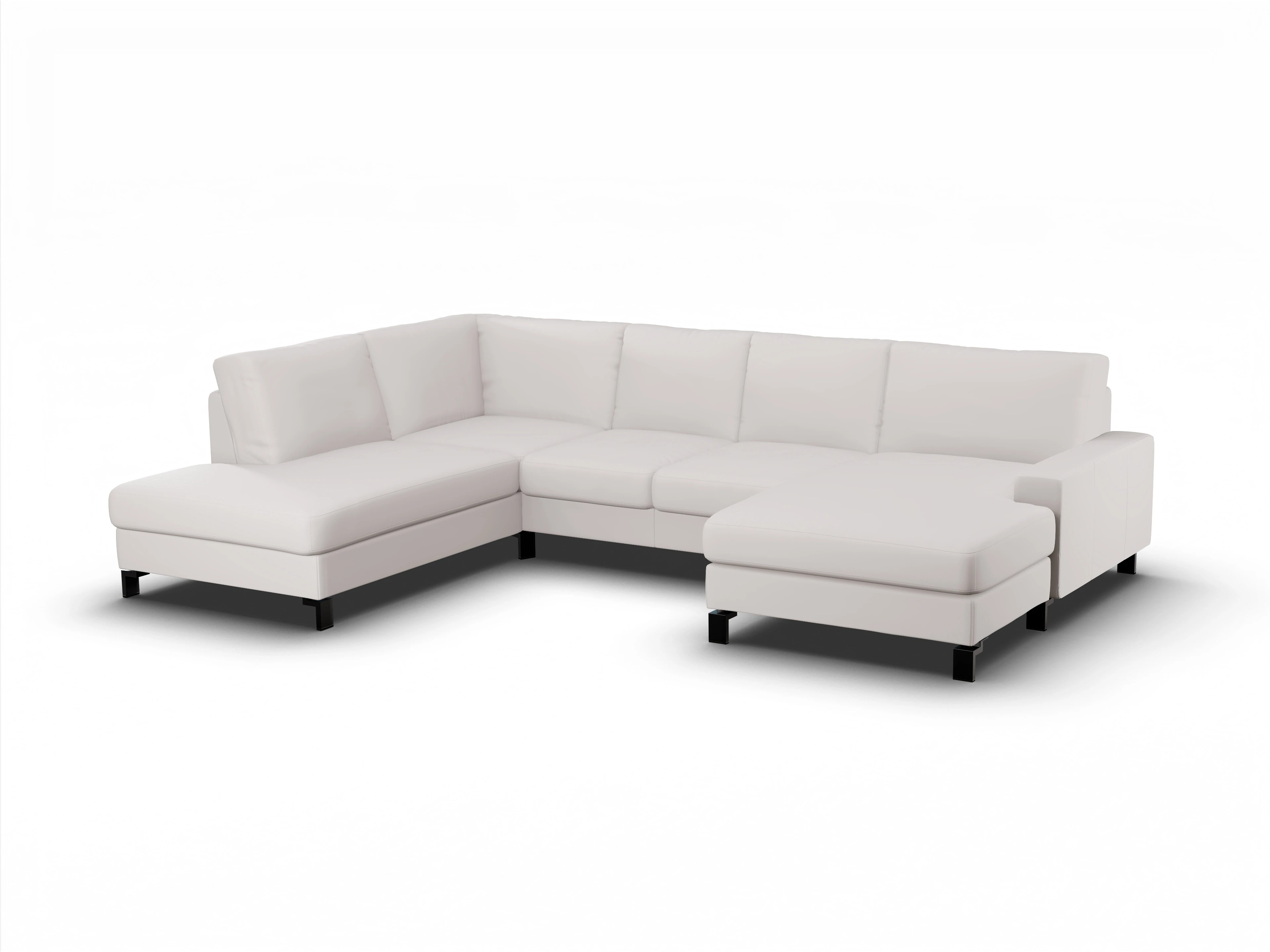 Ansicht des Produktes Casco 2.0 Wohnlandschaft offen beidseitig in Leder Grau