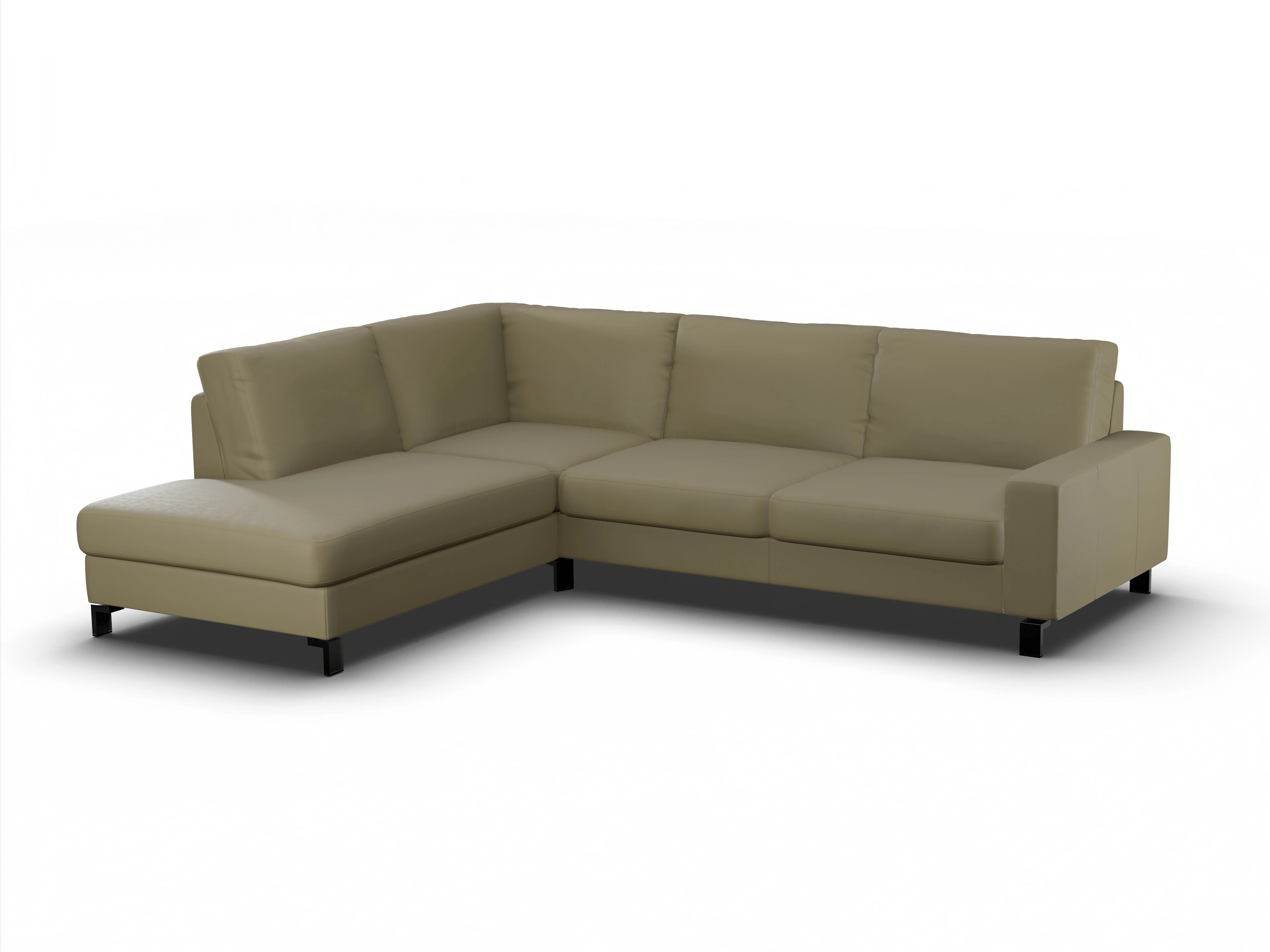 Ansicht des Produktes Casco 2.0 Ecksofa links Abschluss offen in Leder Braun