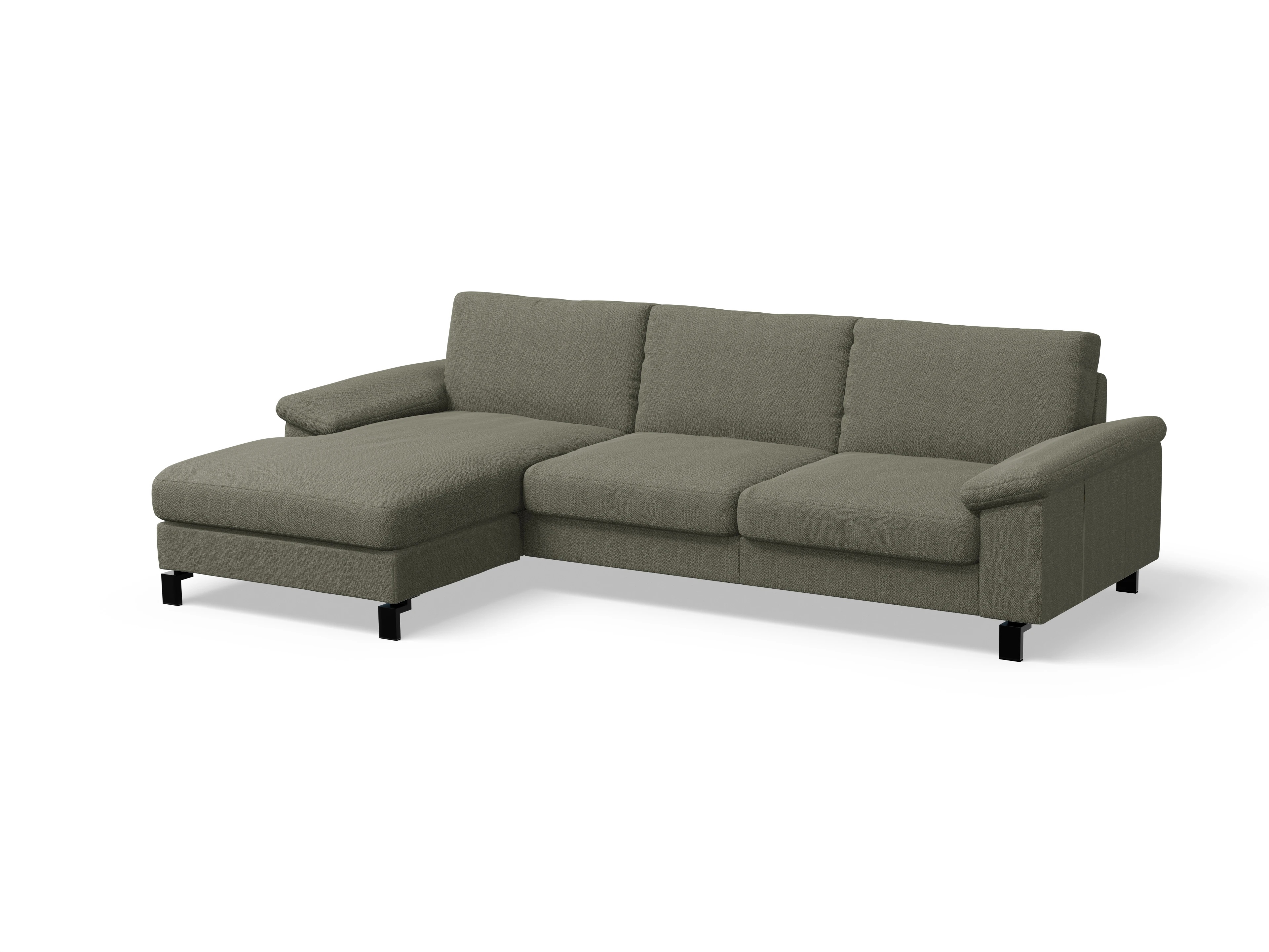 Ansicht des Produktes Casco 2.0 Ecksofa links Abschluss offen in Stoff Grau