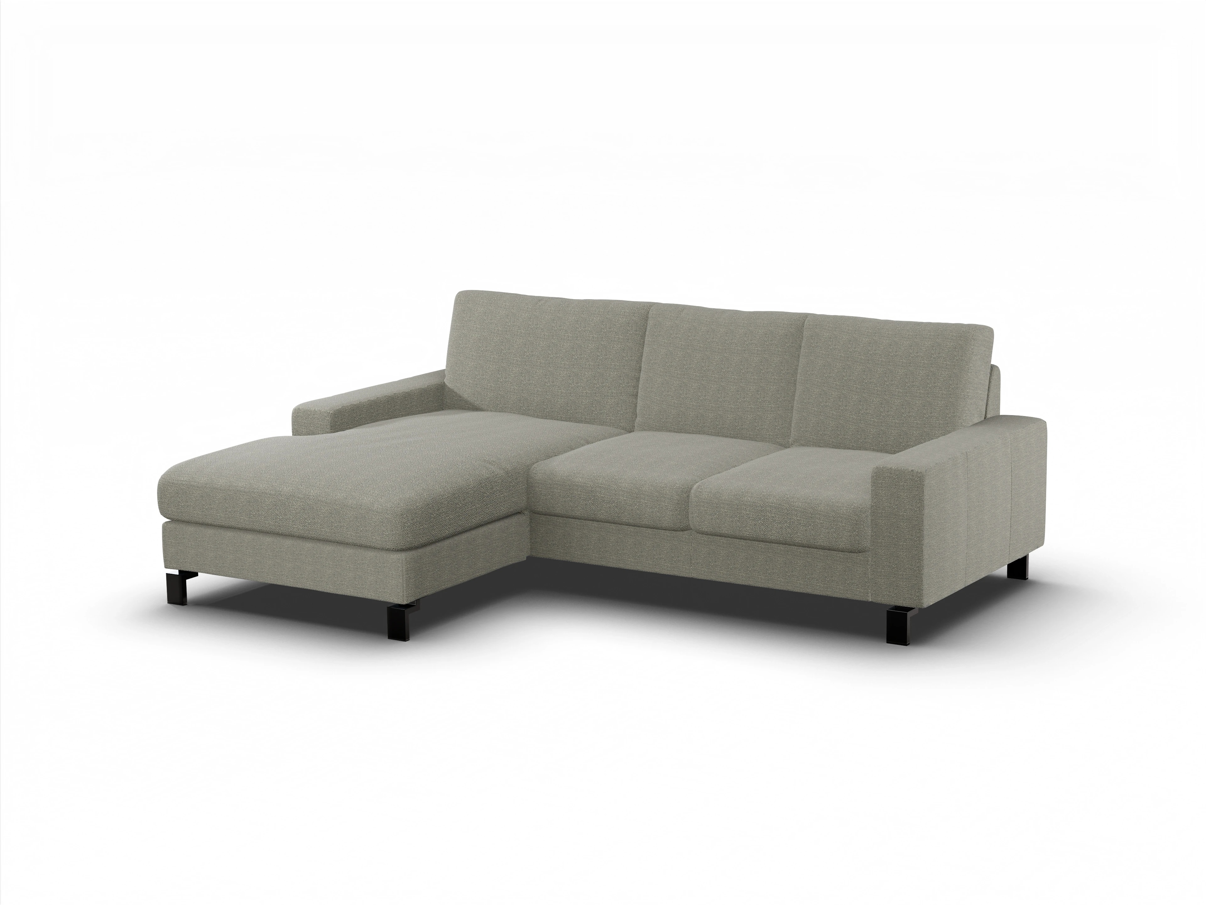 Ansicht des Produktes Casco 2.0 Ecksofa links Abschluss offen in Stoff Grau