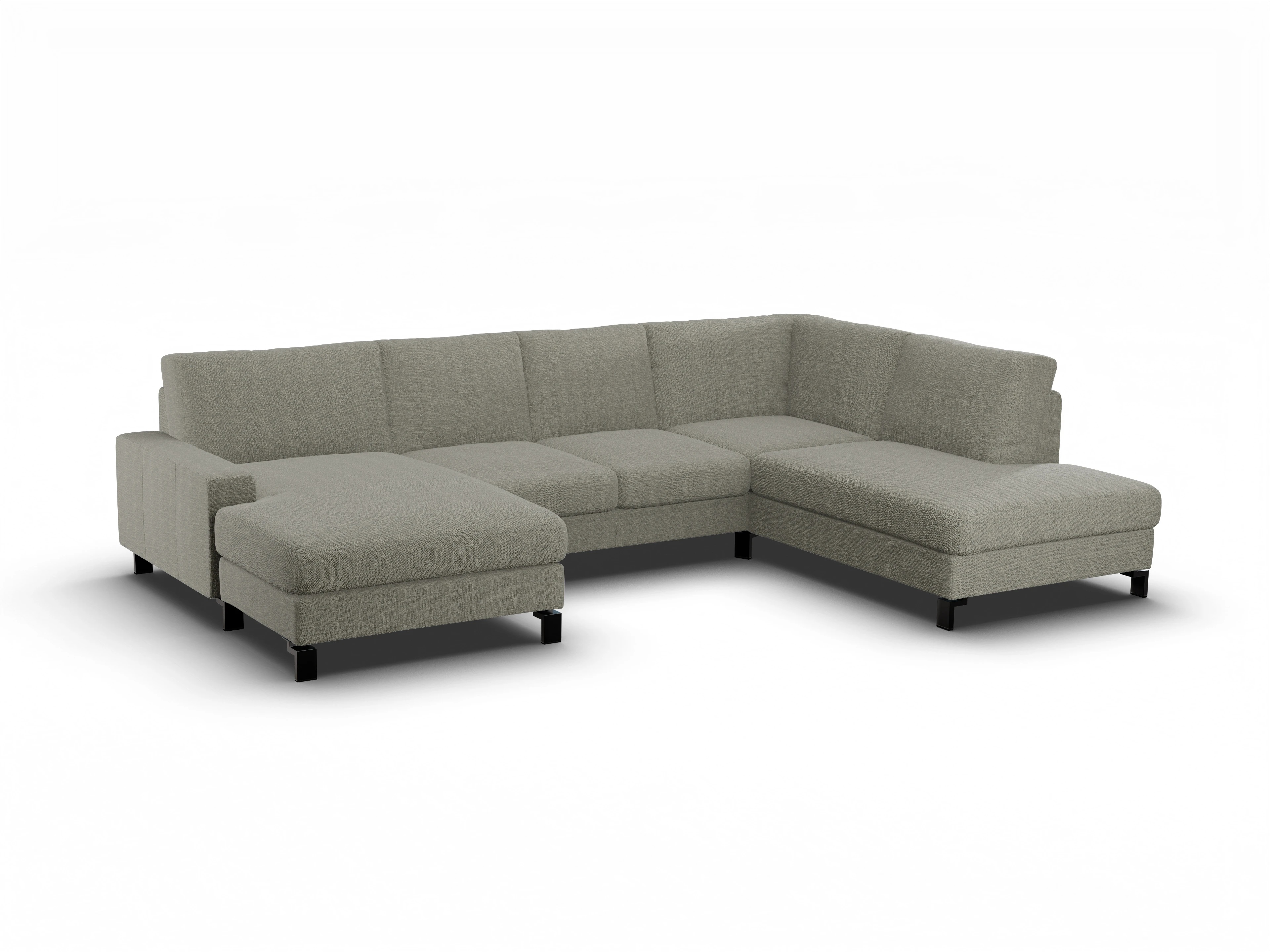 Ansicht des Produktes Casco 2.0 Wohnlandschaft offen beidseitig in Stoff Grau