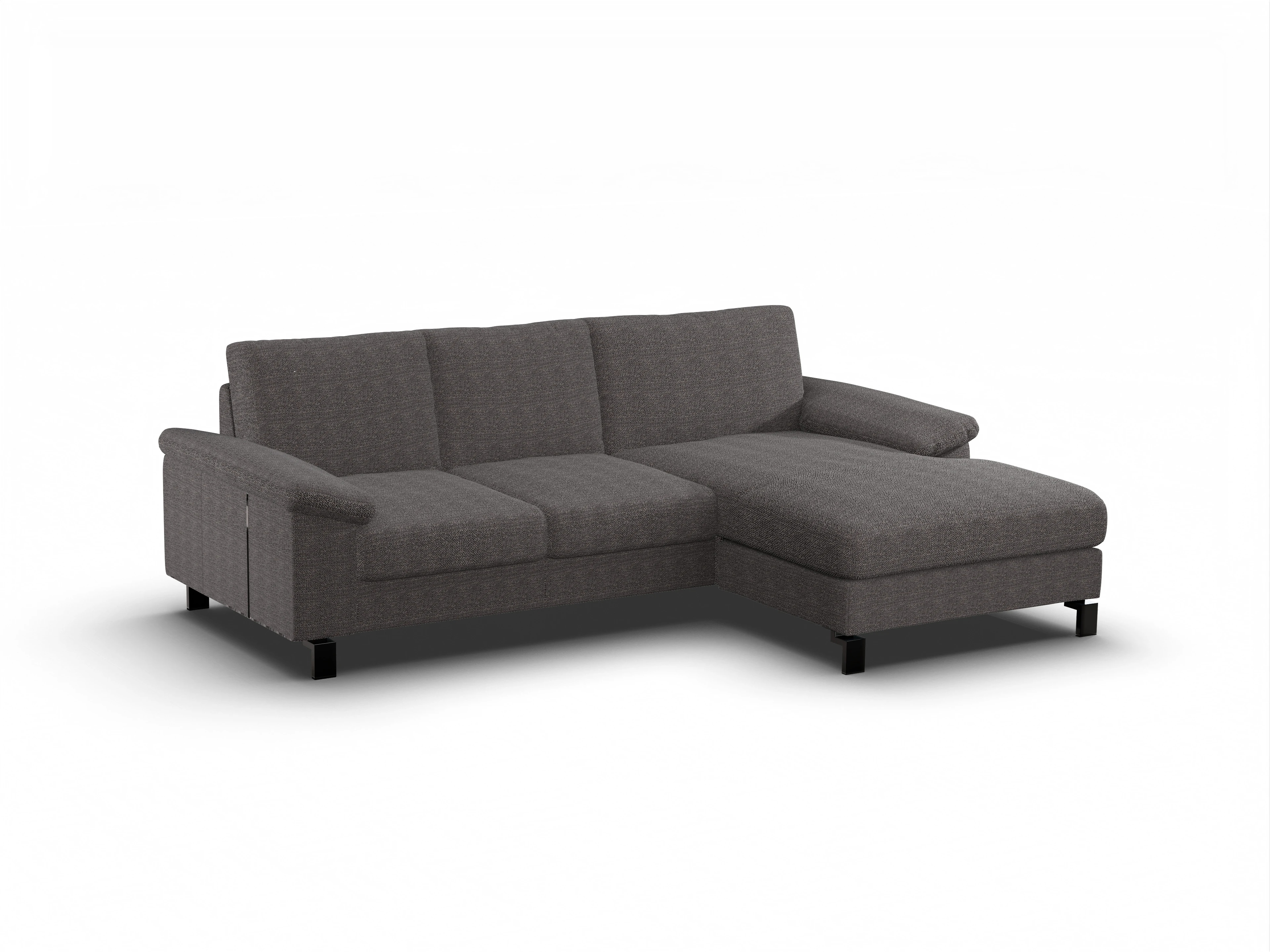 Ansicht des Produktes Casco 2.0 Ecksofa rechts Abschluss offen in Stoff Schwarz