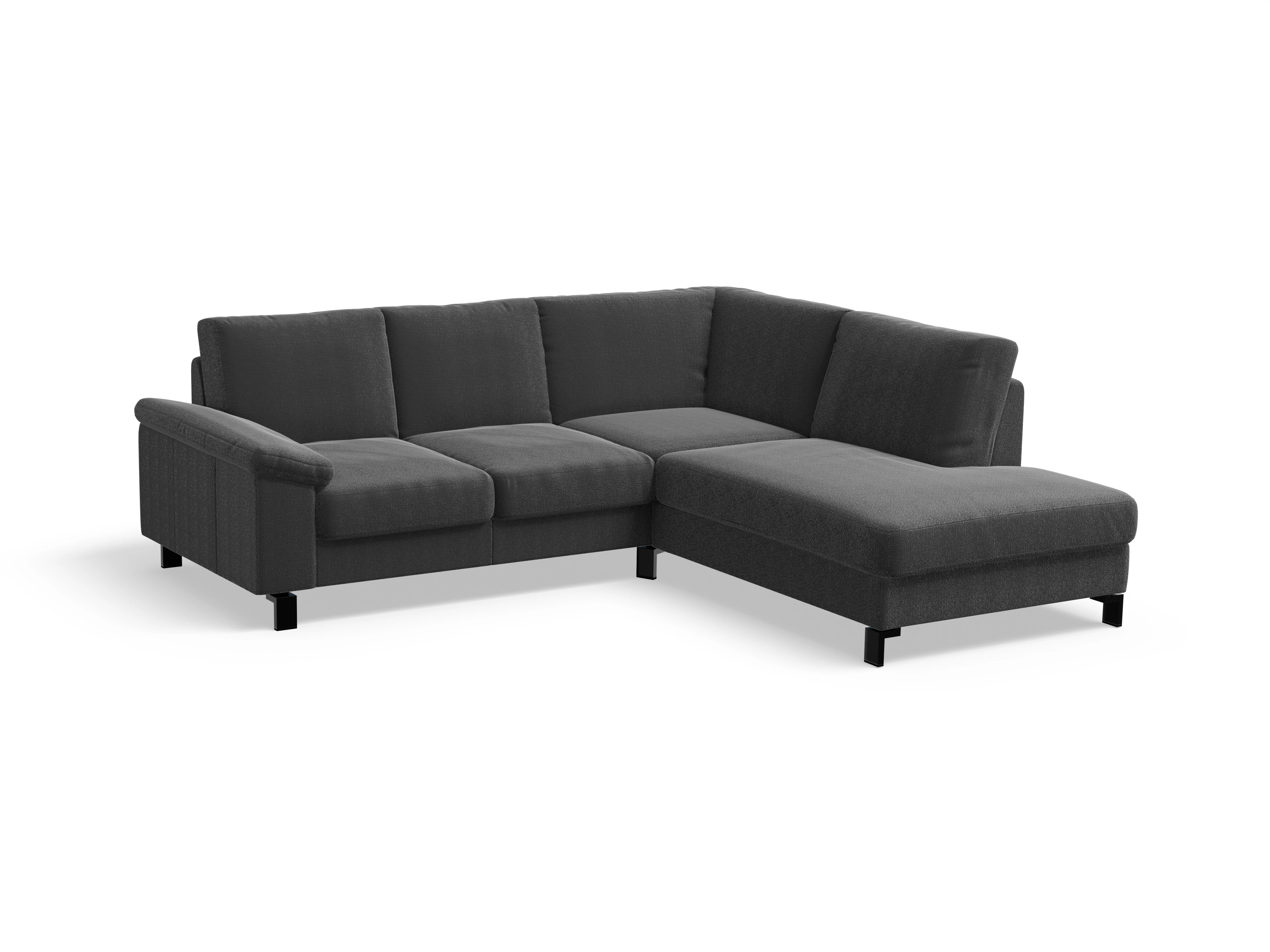 Casco Ecksofa UM Small R Ansicht des Produktes Casco 2.0 Ecksofa rechts Abschluss offen in Stoff Schwarz