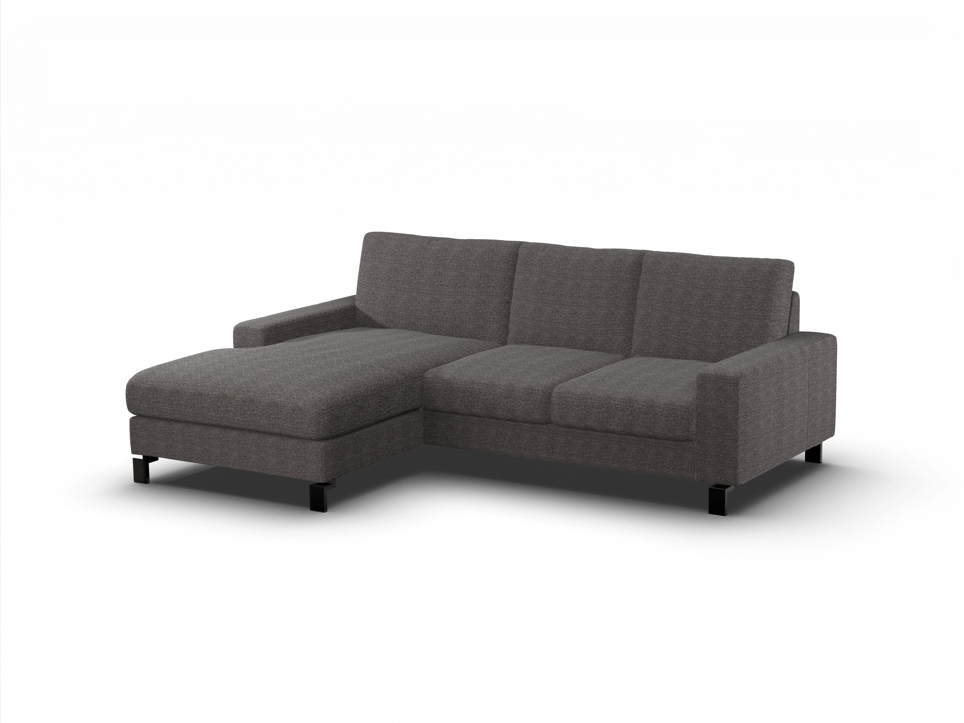 Ansicht des Produktes Casco 2.0 Ecksofa links Abschluss offen in Stoff Schwarz