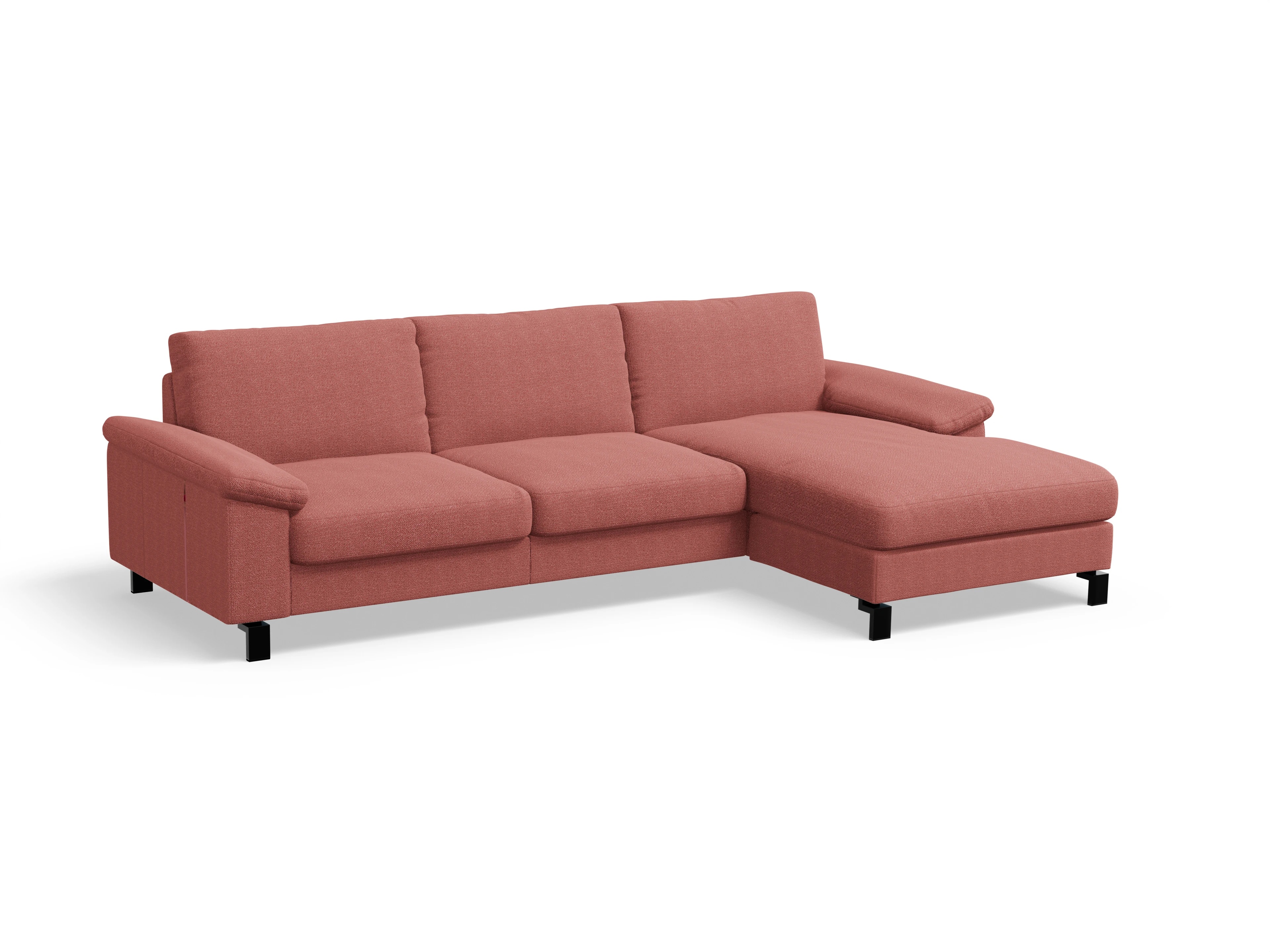 Casco Ecksofa LO Large R Ansicht des Produktes Casco 2.0 Ecksofa rechts Abschluss offen in Stoff Rosa