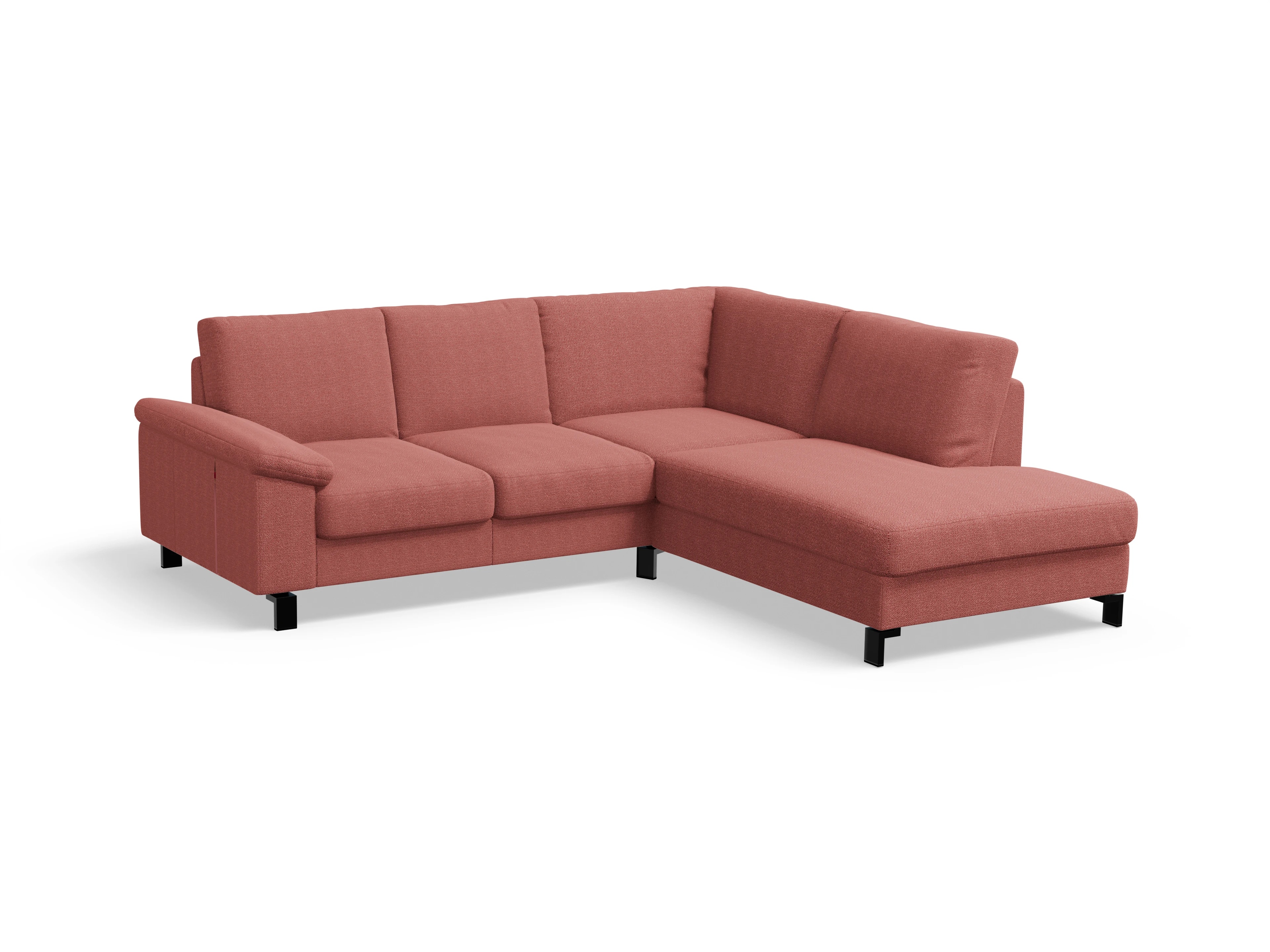 Ansicht des Produktes Casco 2.0 Ecksofa rechts Abschluss offen in Stoff Rosa