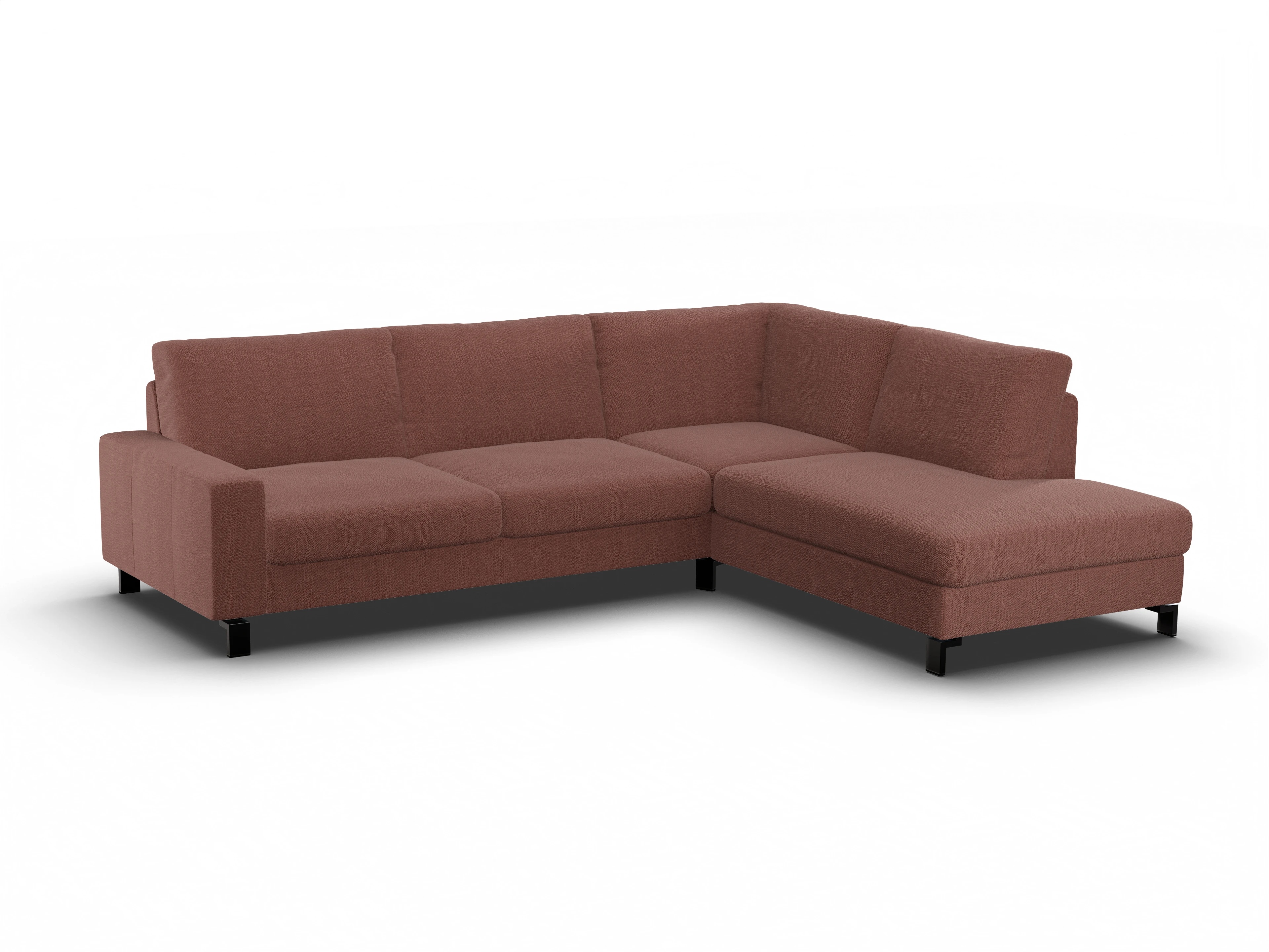 Ansicht des Produktes Casco 2.0 Ecksofa rechts Abschluss offen in Stoff Rosa