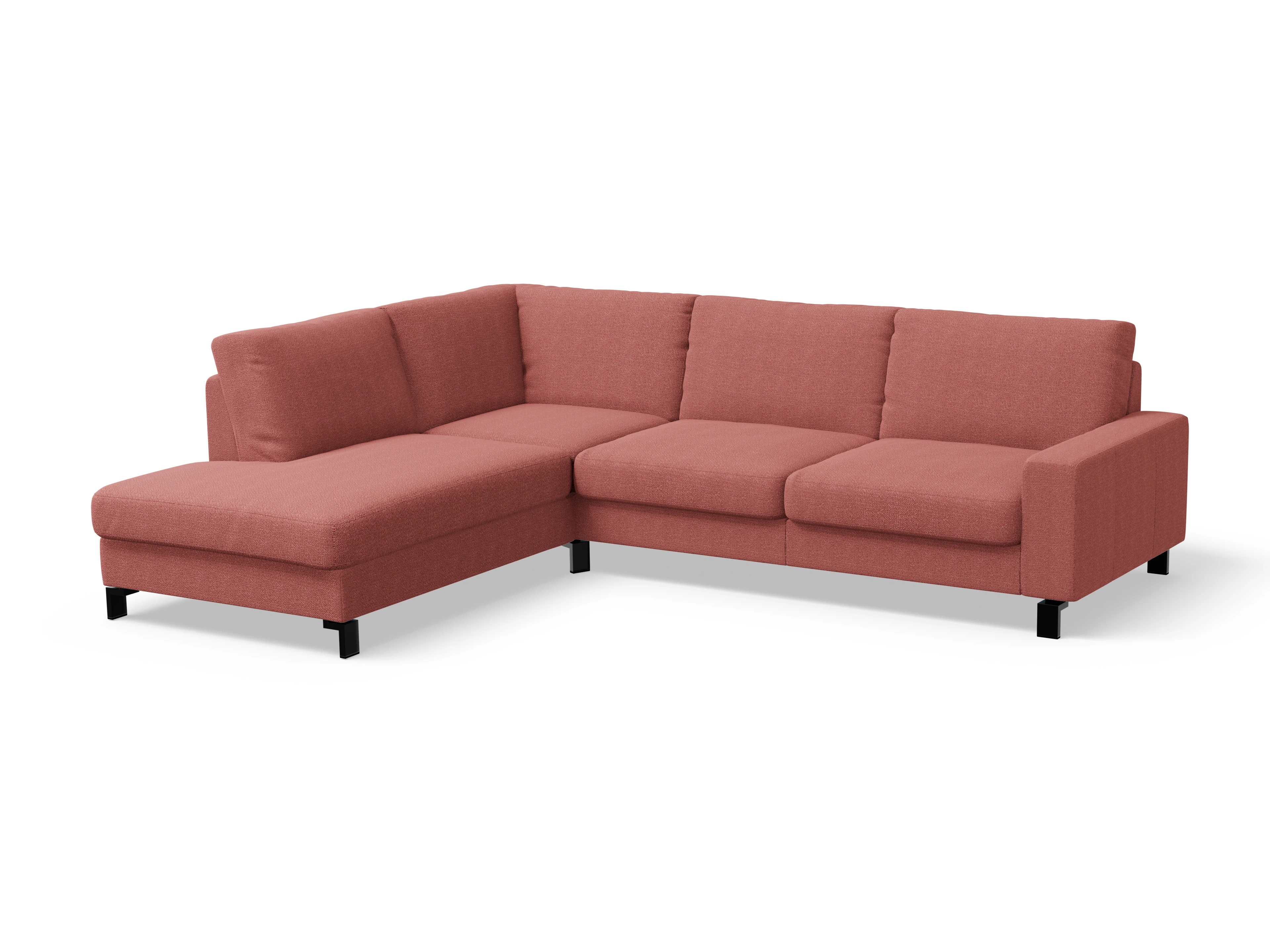 Casco Ecksofa UM Large L Ansicht des Produktes Casco 2.0 Ecksofa links Abschluss offen in Stoff Rosa
