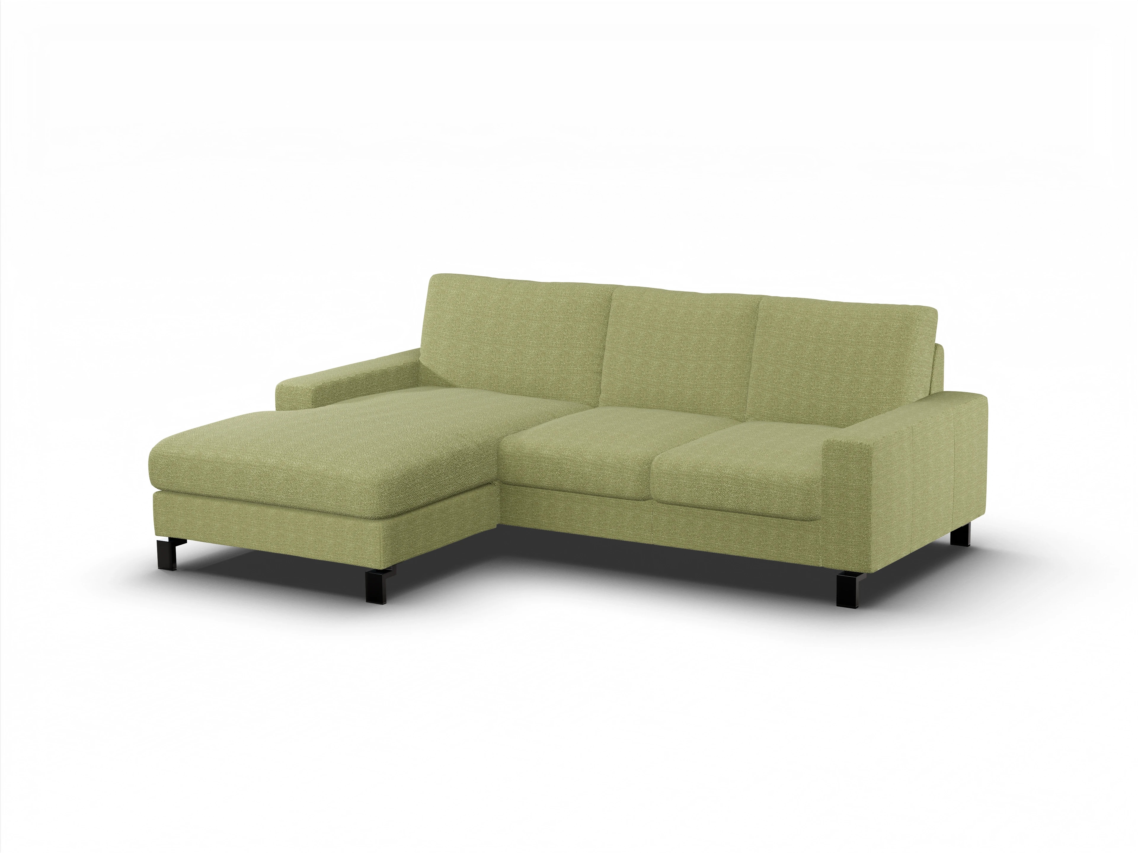 Ansicht des Produktes Casco 2.0 Ecksofa links Abschluss offen in Stoff Grün