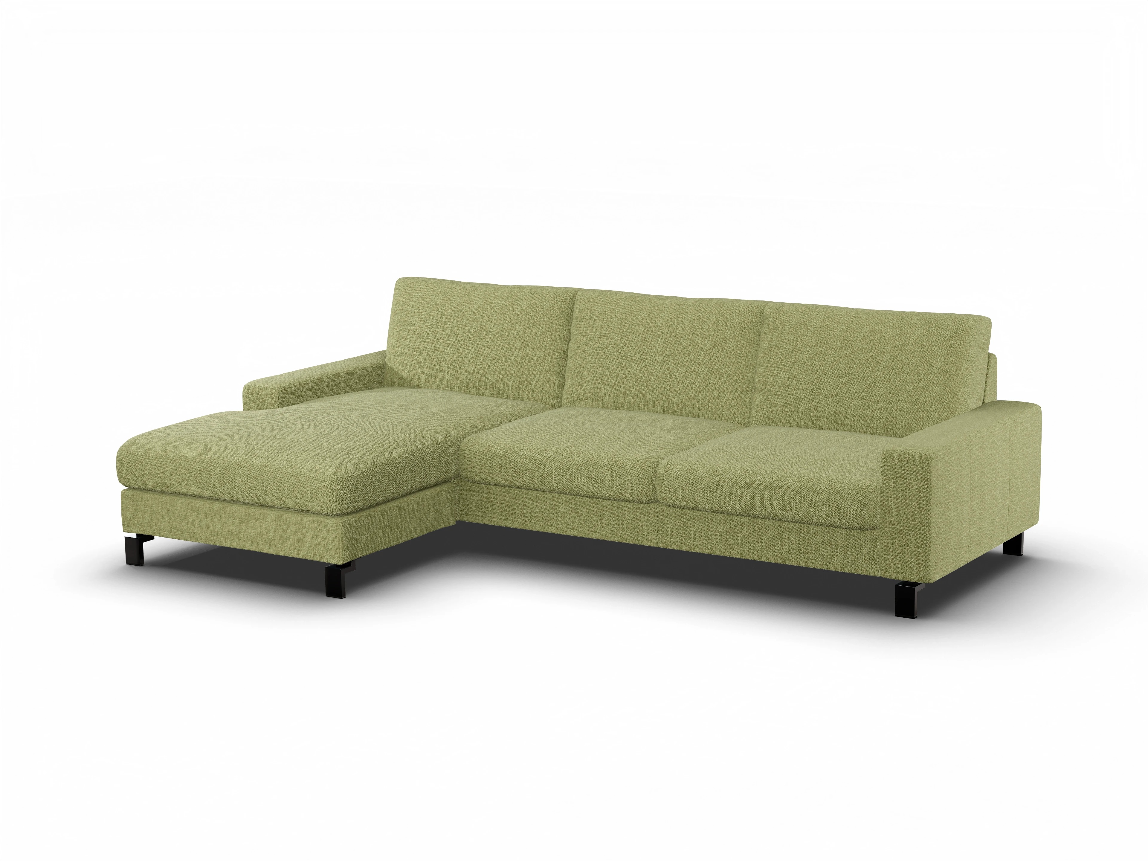 Ansicht des Produktes Casco 2.0 Ecksofa links Abschluss offen in Stoff Grün