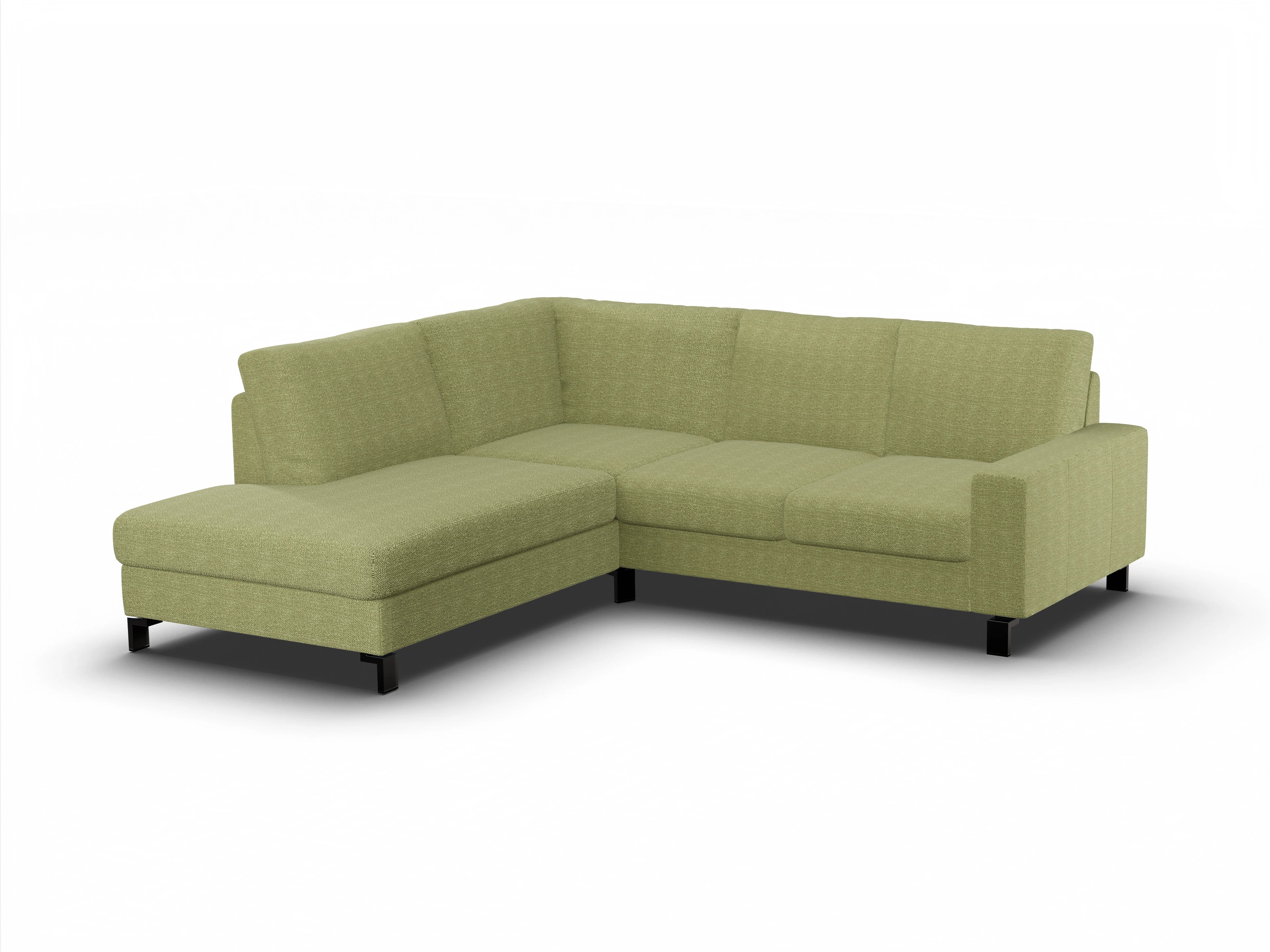 Ansicht des Produktes Casco 2.0 Ecksofa links Abschluss offen in Stoff Grün