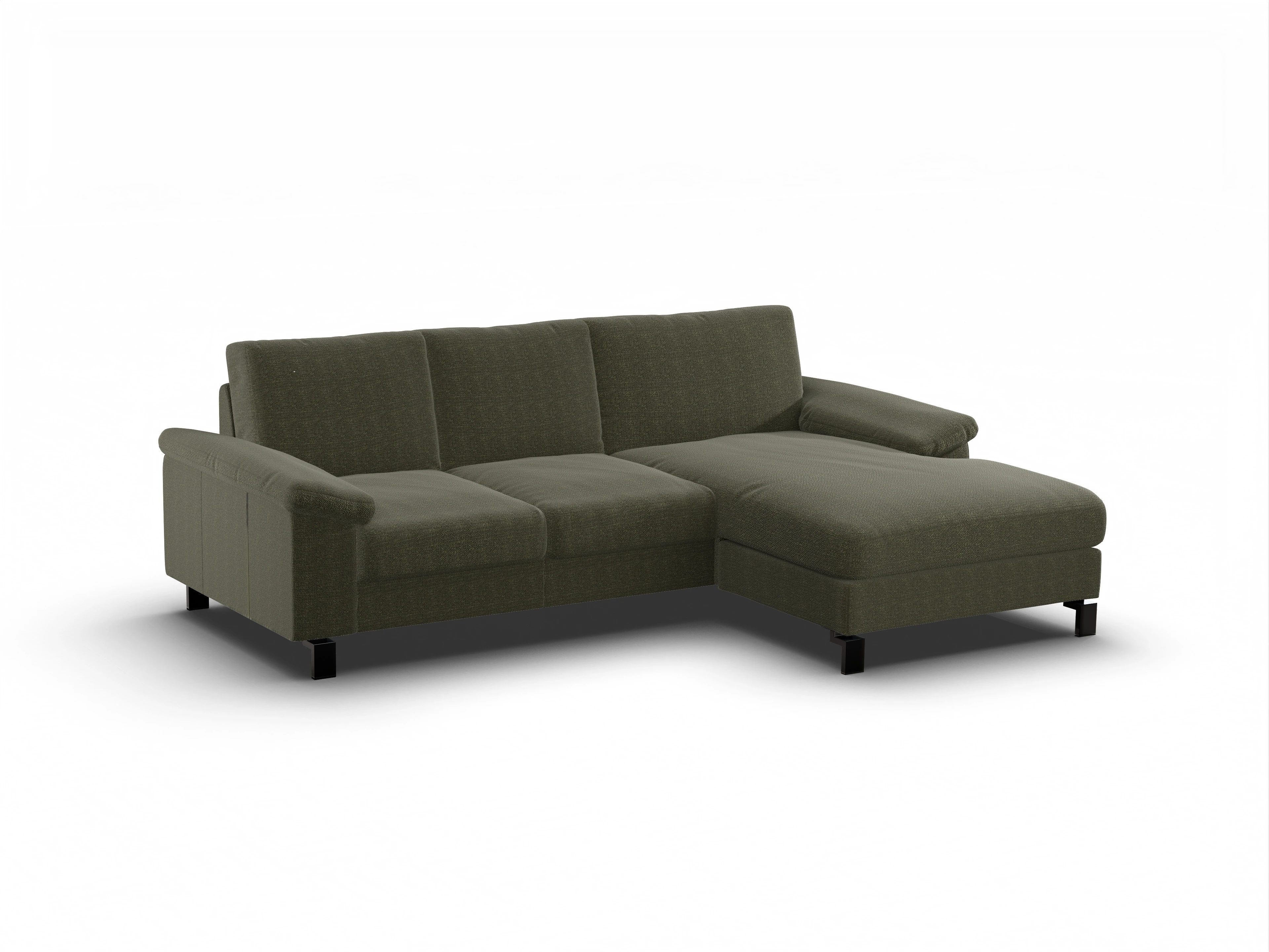 Casco Ecksofa LO Medium R Ansicht des Produktes Casco 2.0 Ecksofa rechts Abschluss offen in Stoff Grün