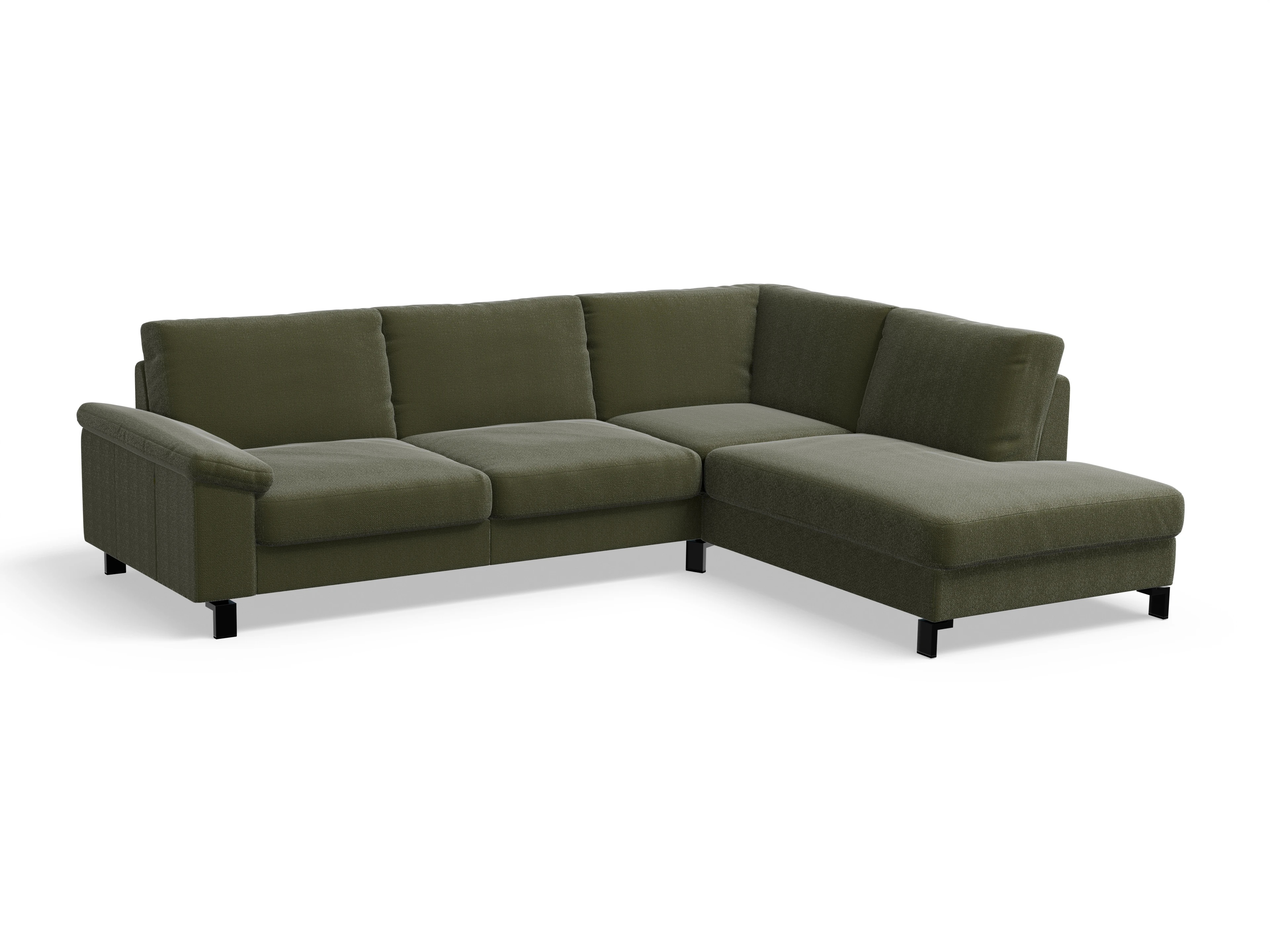 Casco Ecksofa UM Large R Ansicht des Produktes Casco 2.0 Ecksofa rechts Abschluss offen in Stoff Grün