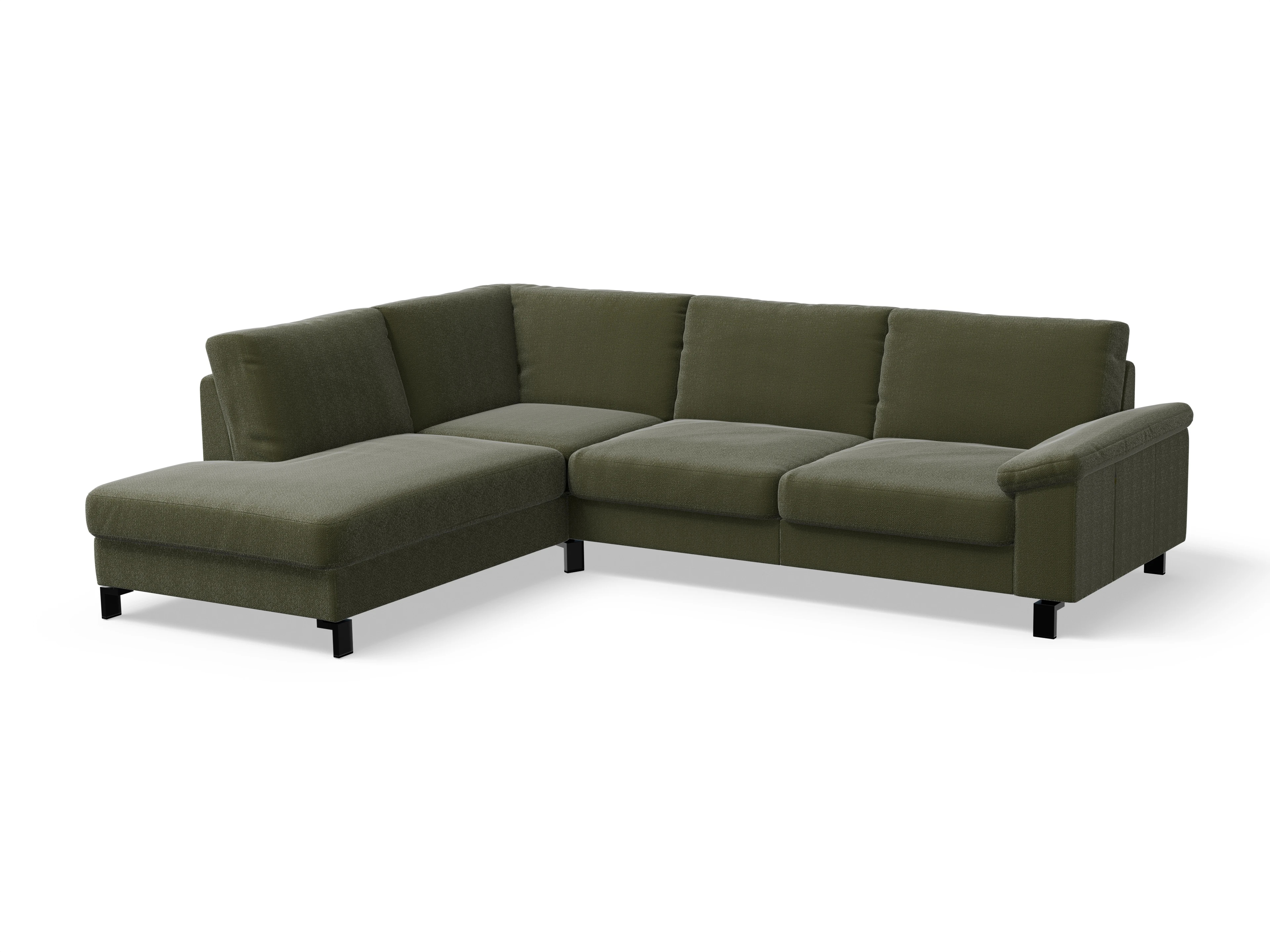 Ansicht des Produktes Casco 2.0 Ecksofa links Abschluss offen in Stoff Grün