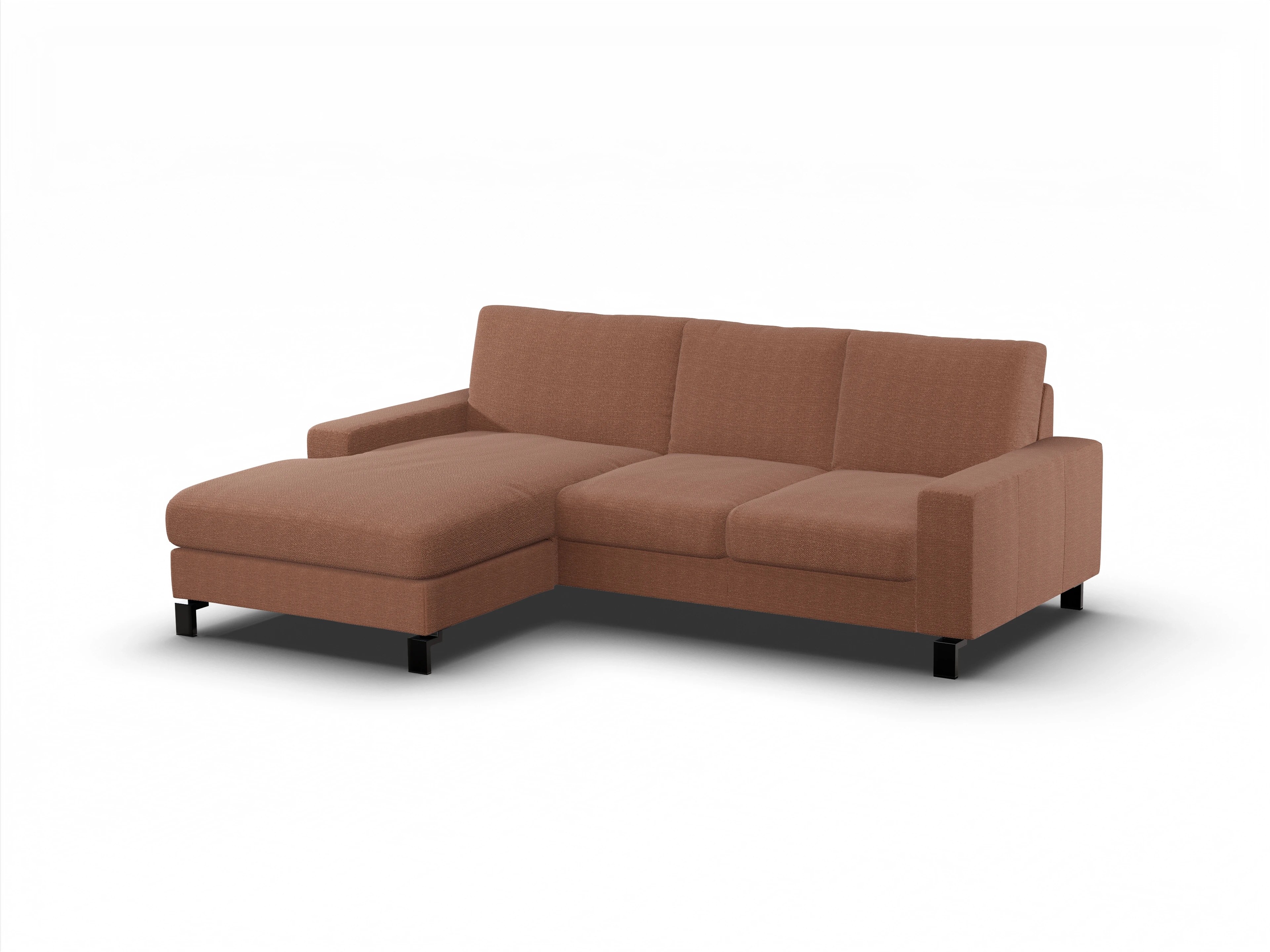 Ansicht des Produktes Casco 2.0 Ecksofa links Abschluss offen in Stoff Orange