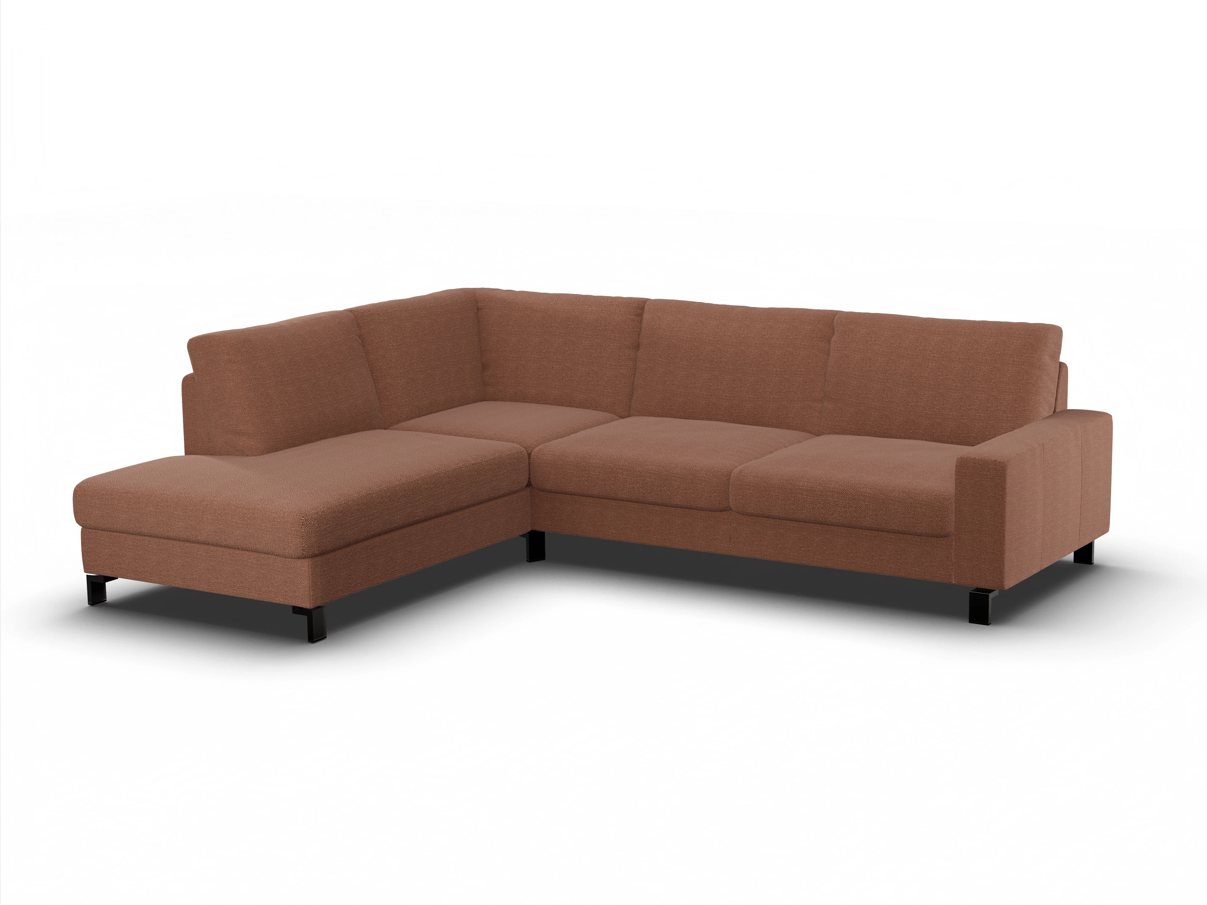 Ansicht des Produktes Casco 2.0 Ecksofa links Abschluss offen in Stoff Orange